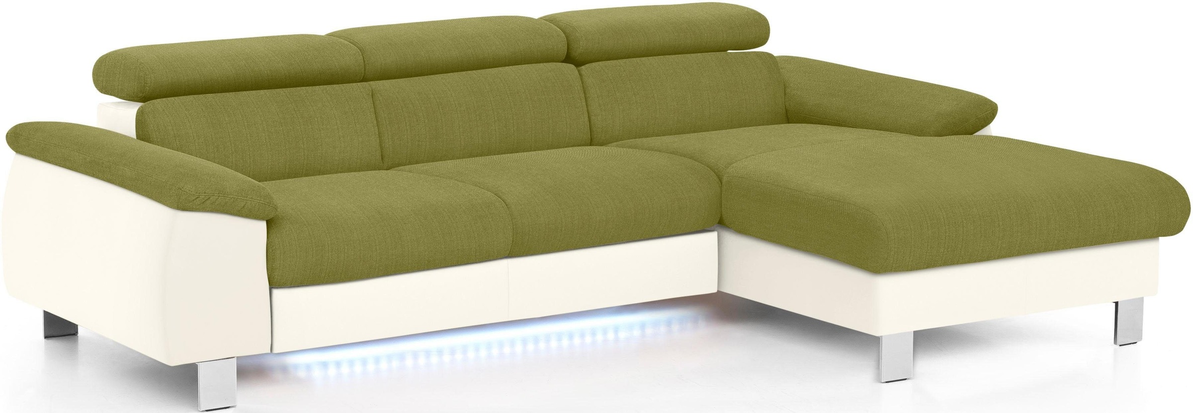 COTTA Polstergarnitur »Komaris L-Form«, (Set), Set bestehend aus: Ecksofa mit Kopfteilverstellung & Hocker