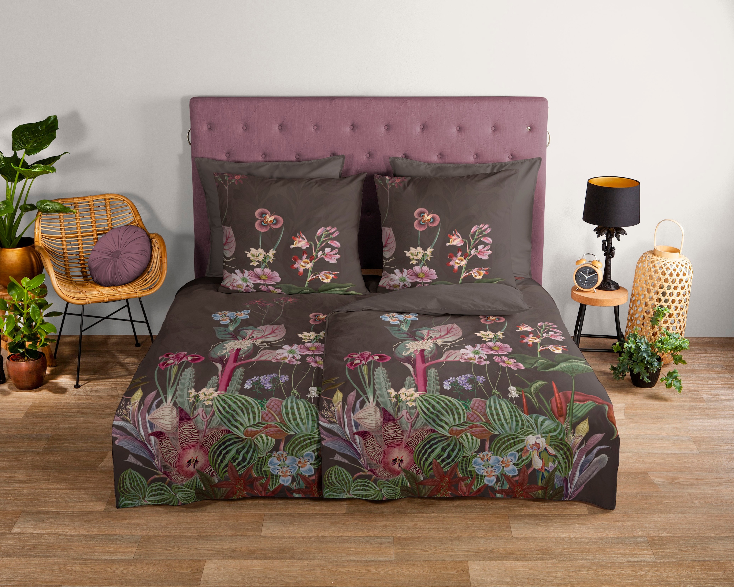 good morning Wendebettwäsche »Phoebe«, Baumwolle, 135x200, 2 Teilig, Reißverschluss, Wendeoptik, Braun