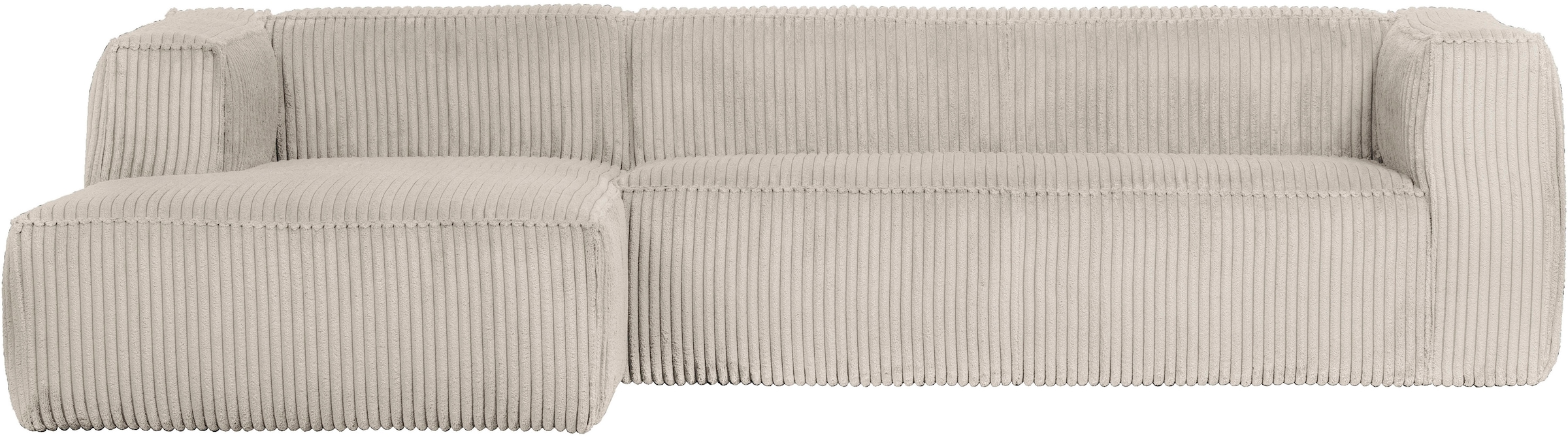 WOOOD Ecksofa »Bean Bezug Links mit hoher Sitzkomfort, H 73 x B 305 x T 96/175 cm« Ripsstoff, Tragkraft 400 kg, Gute Verschleißfestigkeit, pflegeleicht