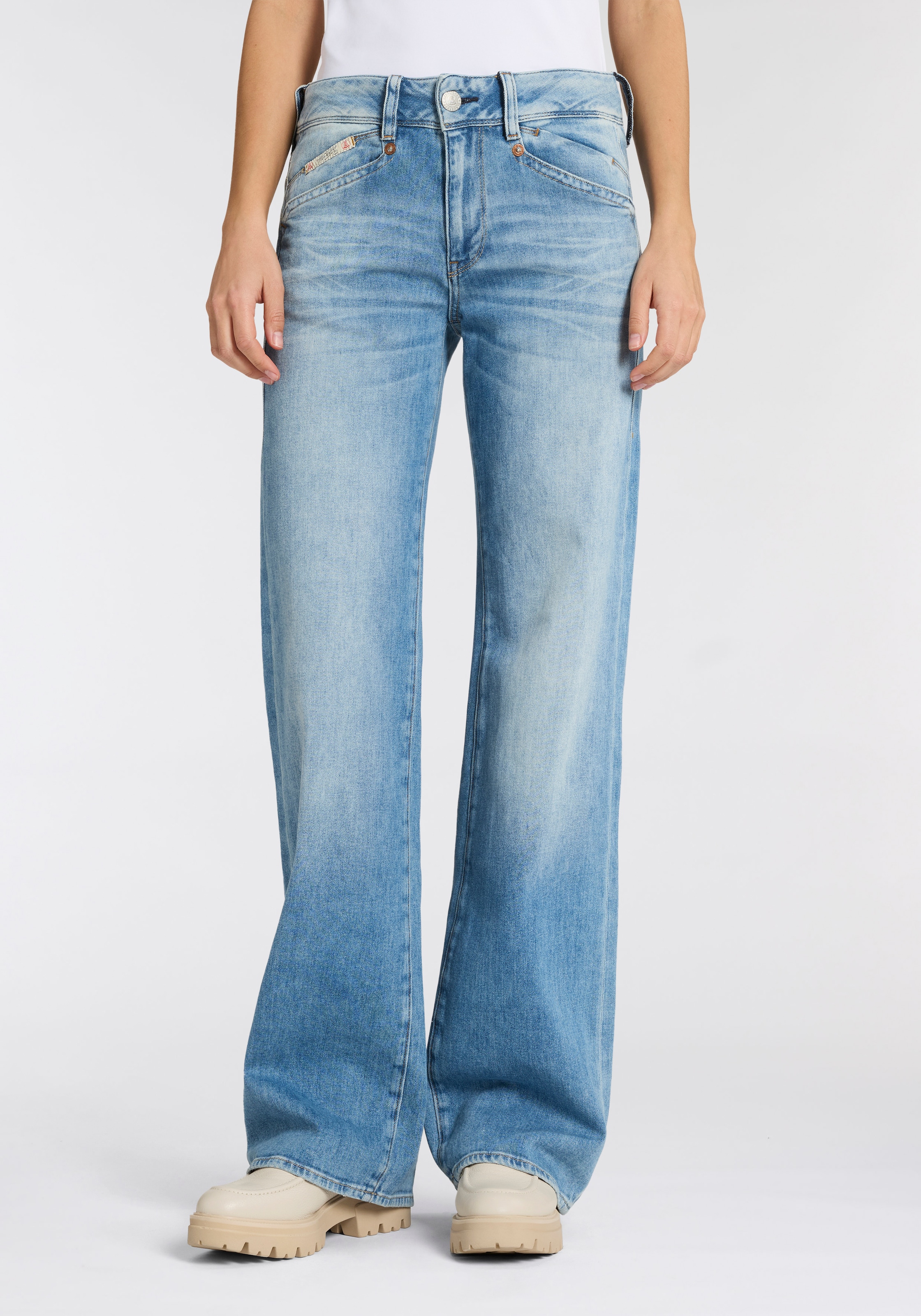 Herrlicher Straight-Jeans »Prime New Denim Stretch« mit Spitzbund hinten