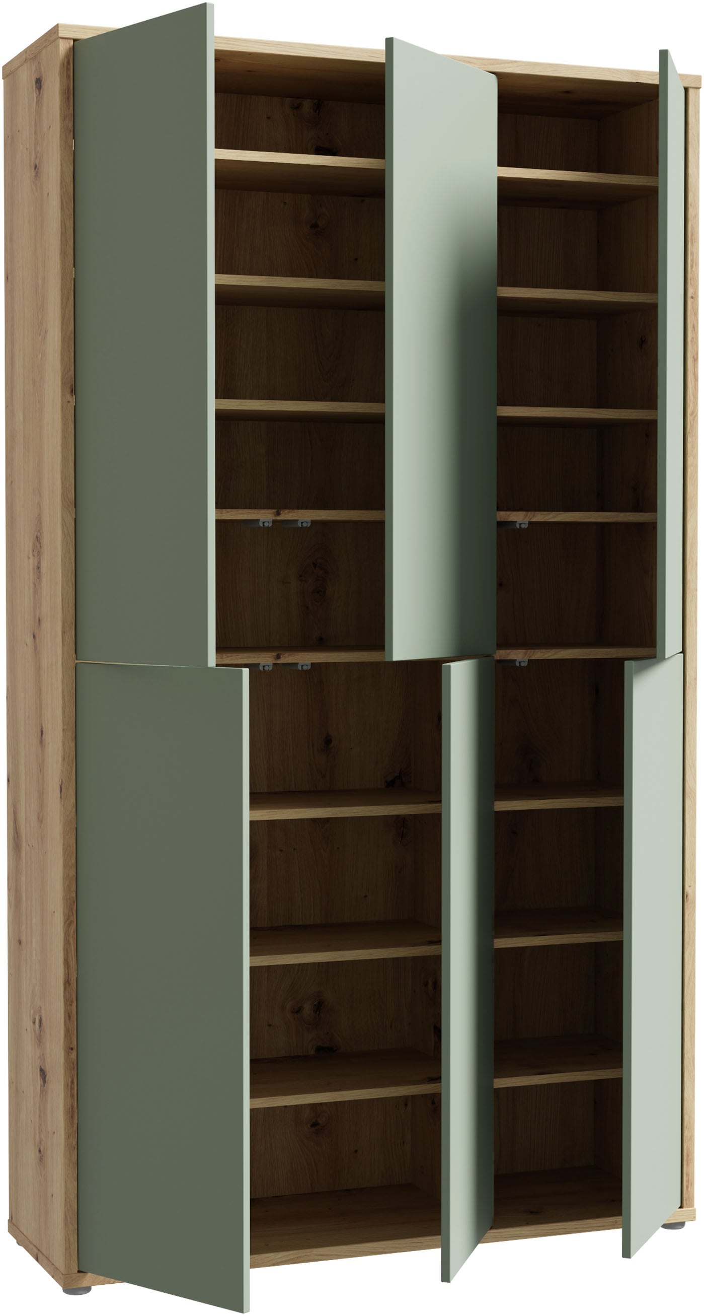 FORTE Schuhschrank »Alice Springs«, (B/H/T 109,2/191,9/34,9 cm), Stauraumschrank, Mehrzweckschrank, (B/H 109cm x 192cm), mit 16 Böden
