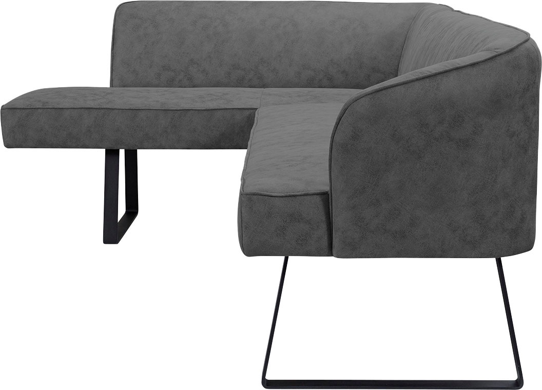 exxpo - sofa fashion Eckbank »Americano«, mit Keder und Metallfüßen, Bezug in verschiedenen Qualitäten