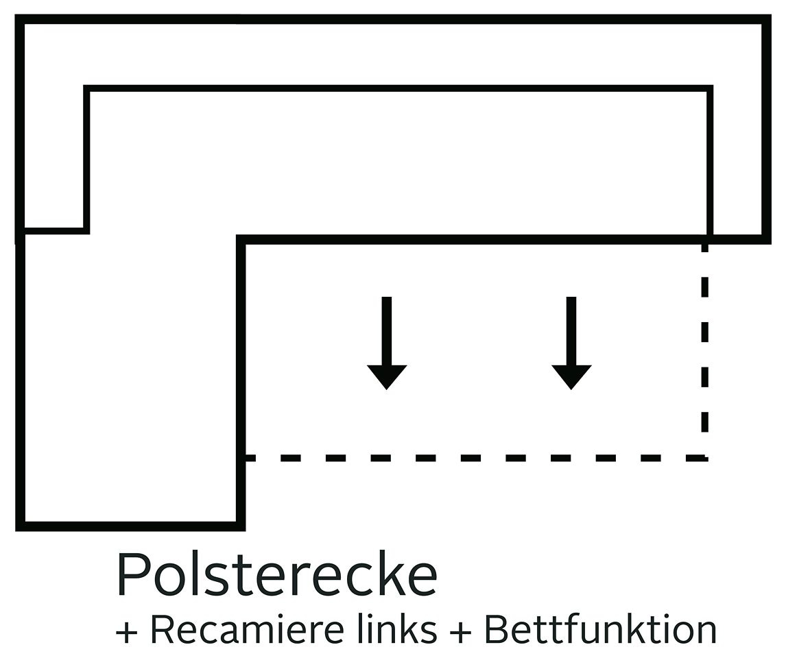 COTTA Ecksofa Driver, mit Kopfteilverstellung, wahlweise mit Bettfunktion günstig online kaufen