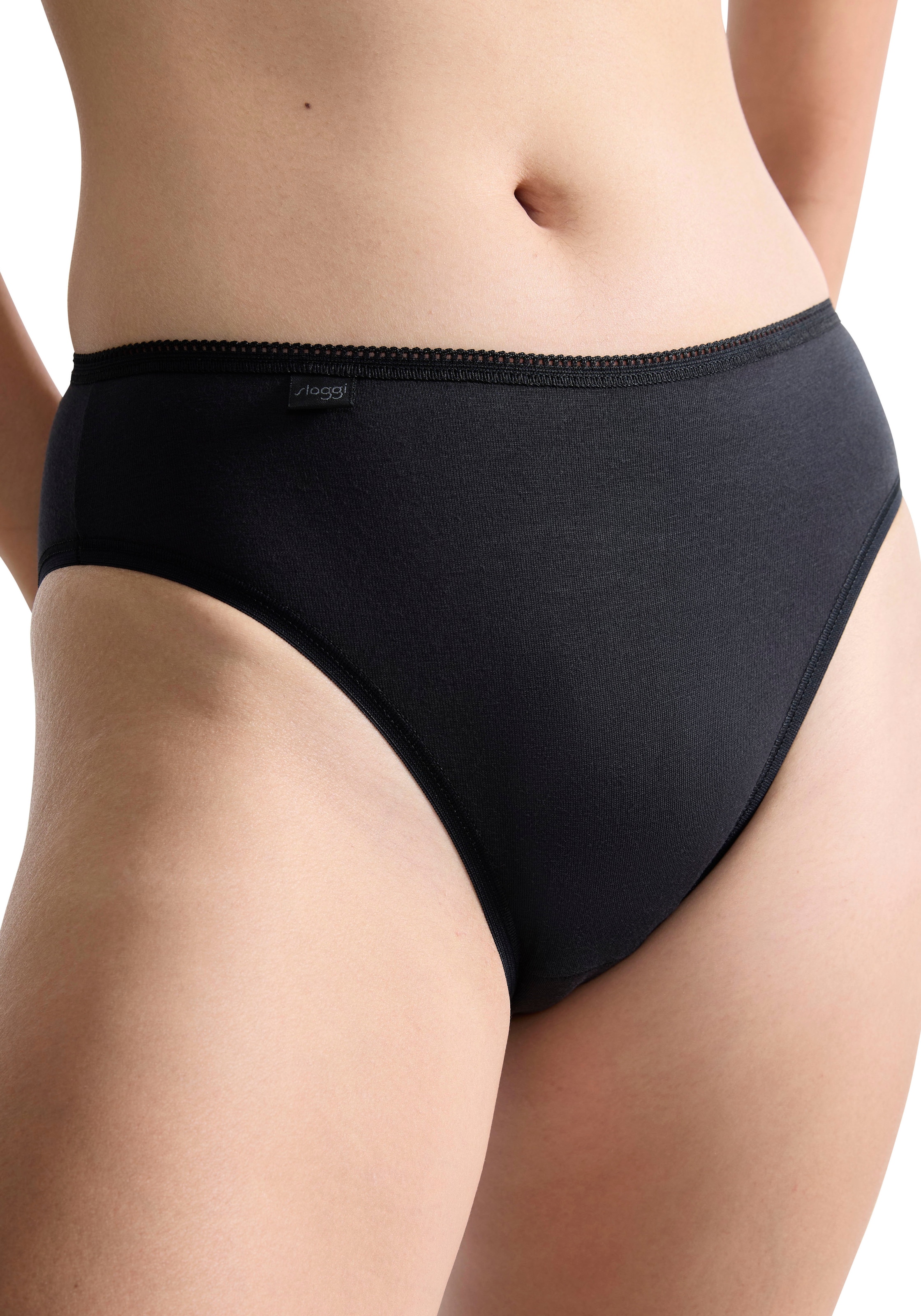sloggi Taillenslip »24/7 Cotton« elastischer Bund mit Spitze, flache Nähte