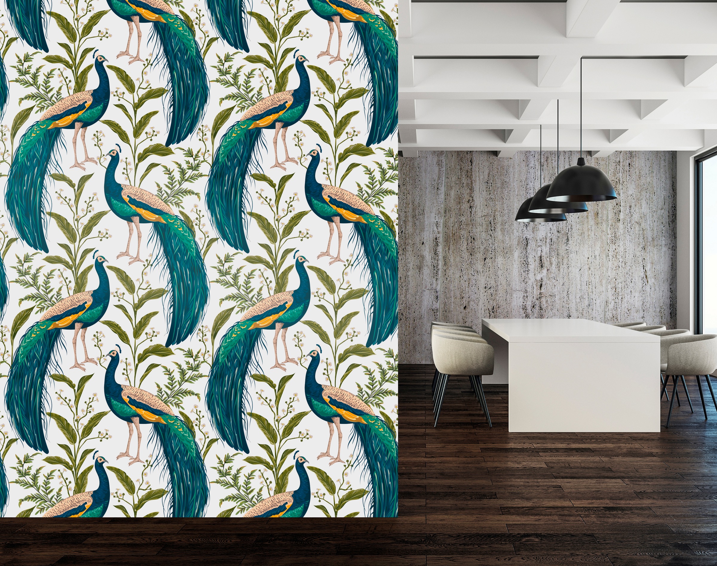 queence Vinyltapete »Cameron«, floral-geblümt-gemustert-Motiv, 90x250cm, selbstklebend, kinderleichte Anbringung, Sticker