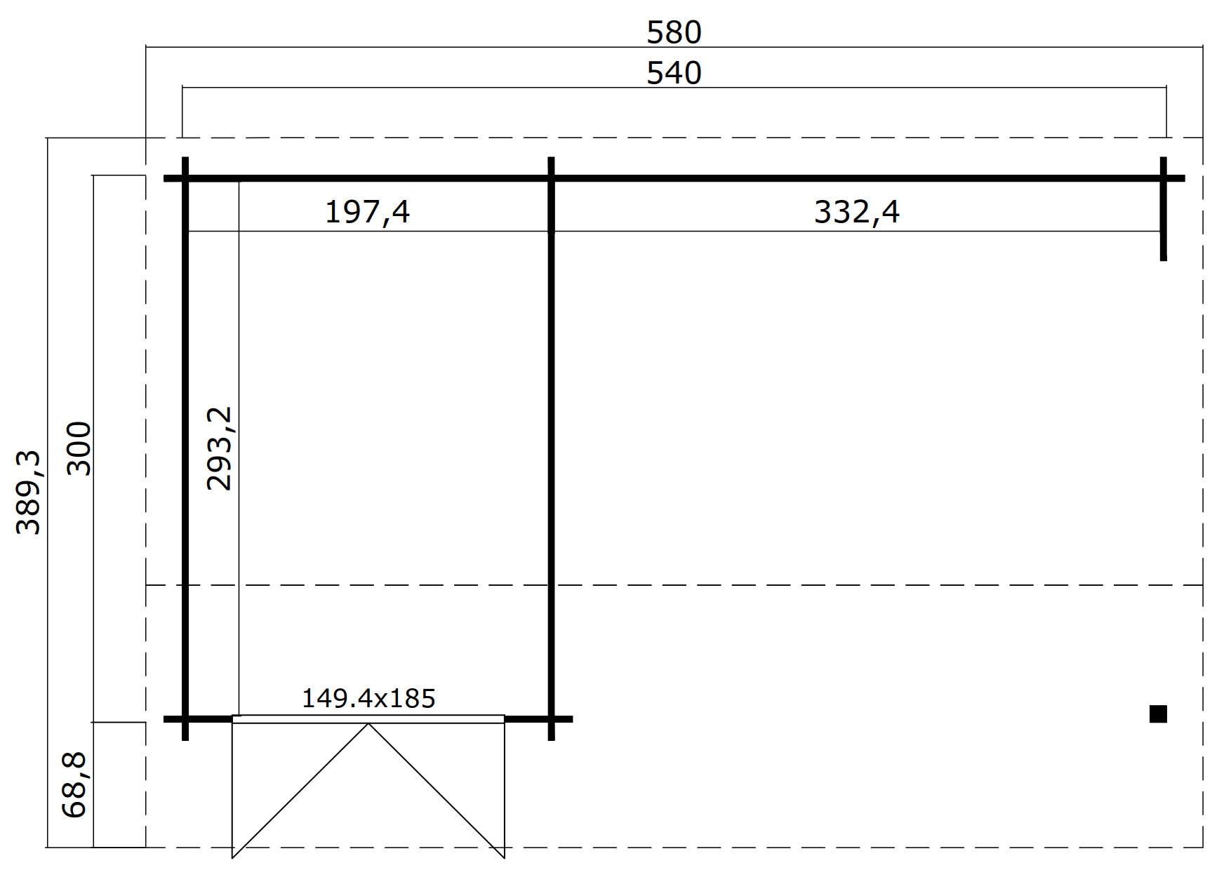 LASITA MAJA Gartenhaus »Kenzo 300« mit Anbau