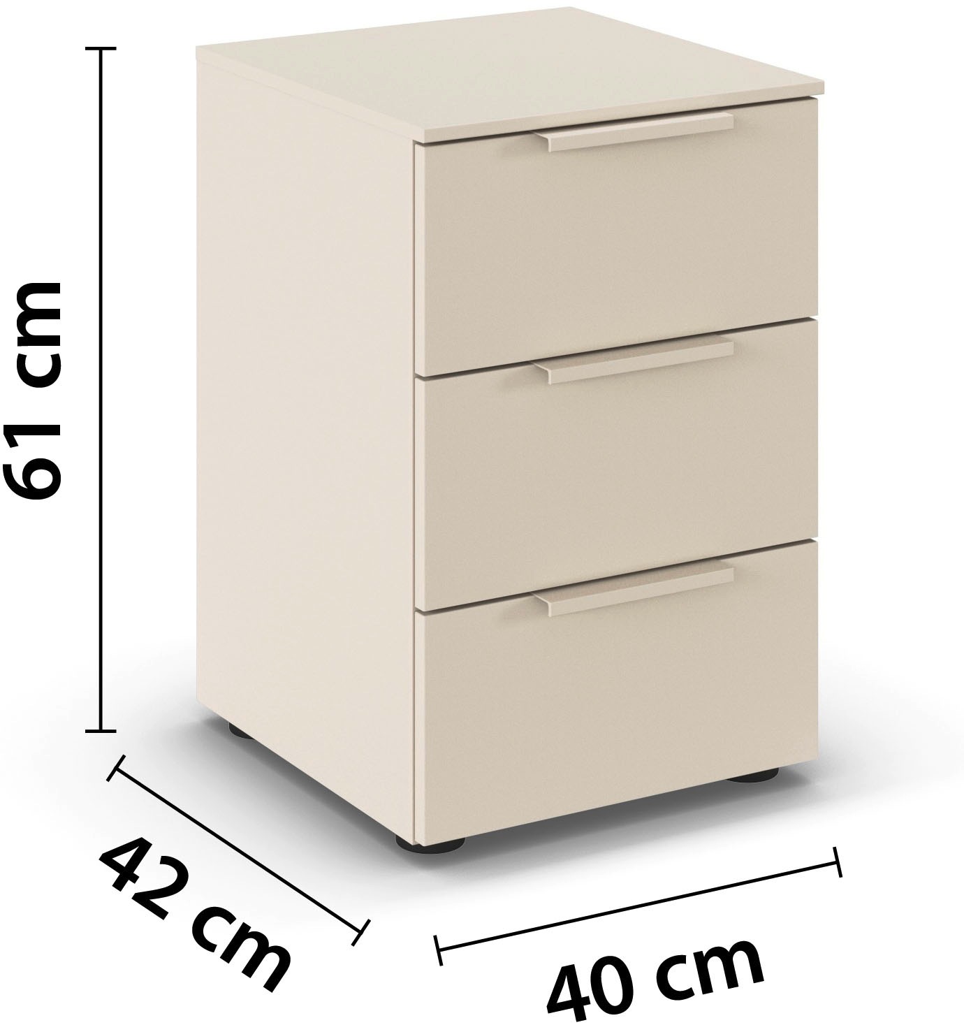 LeGer Home by Lena Gercke Nachtkommode »Nachttisch Nachtschrank Nachtkonsole SERINA eleganter Eyecatcher« mit 3 Schubkästen sowie hochwertigen Metallgriffen MADE IN GERMANY