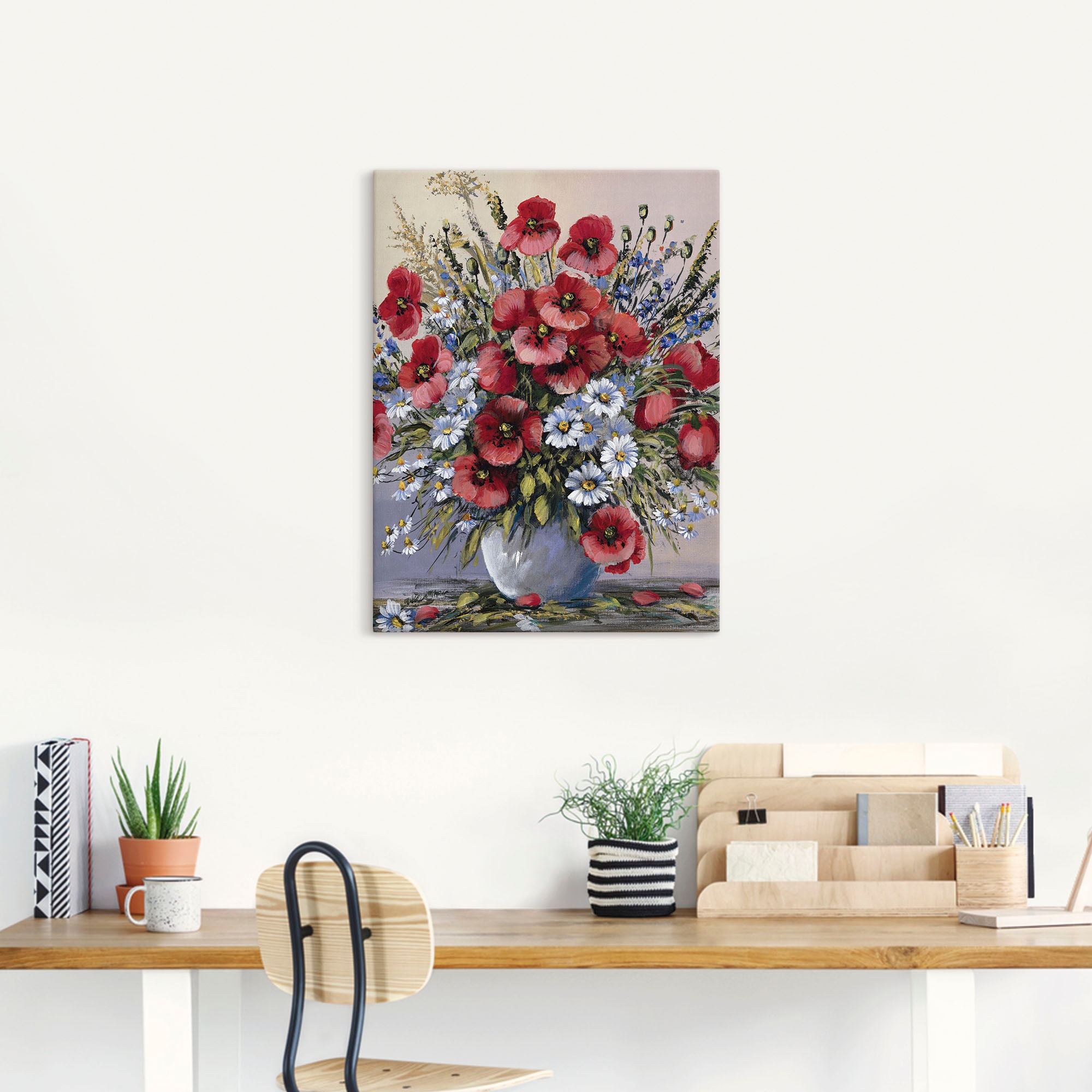 Artland Wandbild »Rote Mohnblumen«, Blumen, (1 St.), als Leinwandbild, Post günstig online kaufen