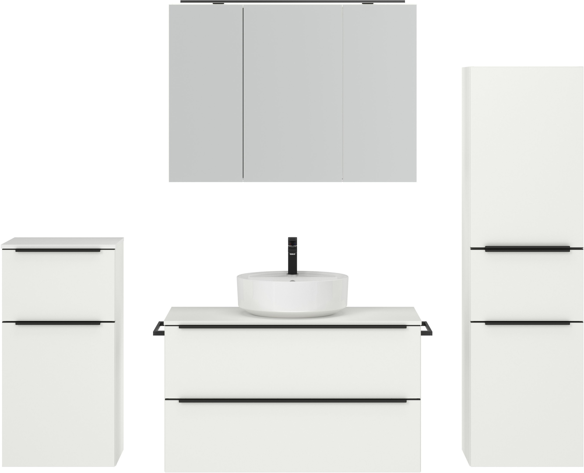 nobilia® Badmöbel-Set »Alvene« vormontiert, mit Soft-Close, 4 Stk. tlg. günstig online kaufen