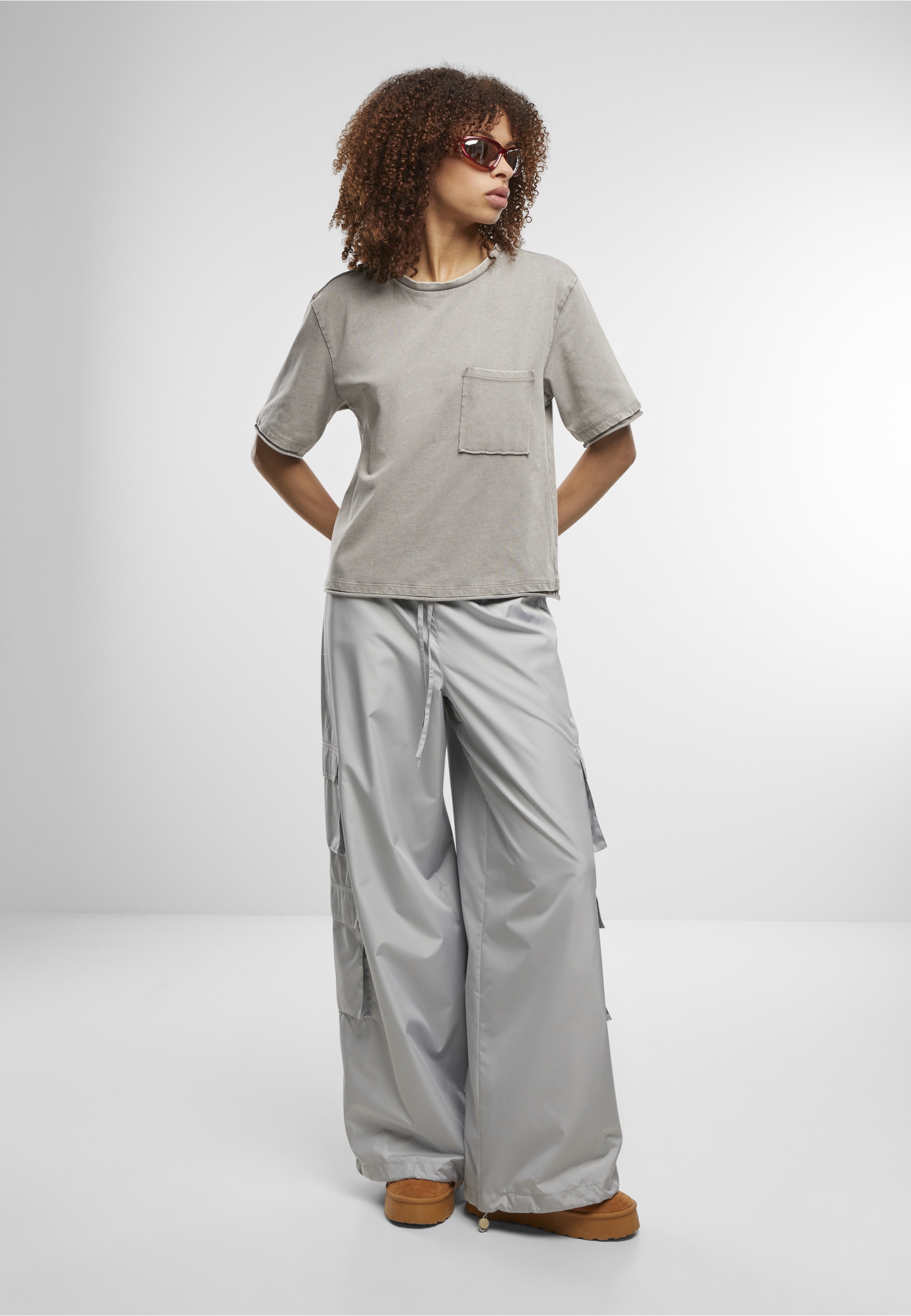 URBAN CLASSICS T-Shirt »Urban Classics Ladies Washed Jersey Boxy Shirt« 1 Stk.