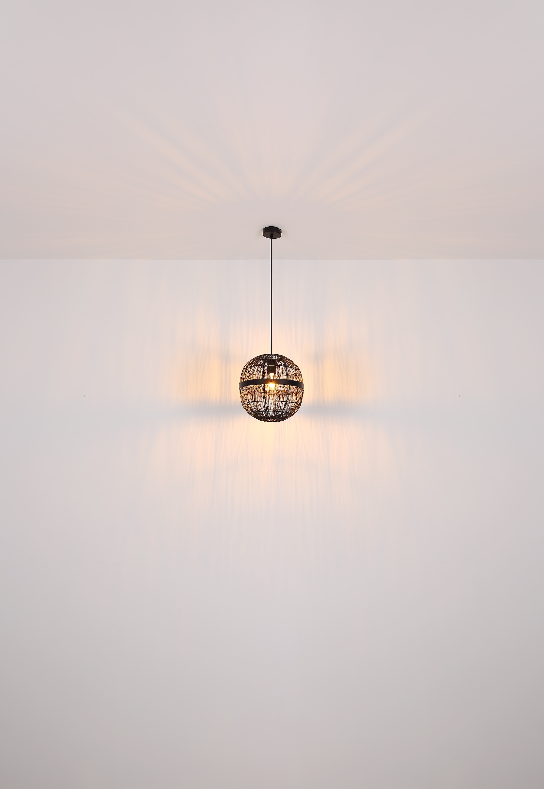 GLOBO LIGHTING Hängeleuchte »HERMI II«, Leuchtmittel E27 | ohne Leuchtmittel, Pendelleuchte / Wohnbereich /schwarz / Metallgeflecht / Kugel