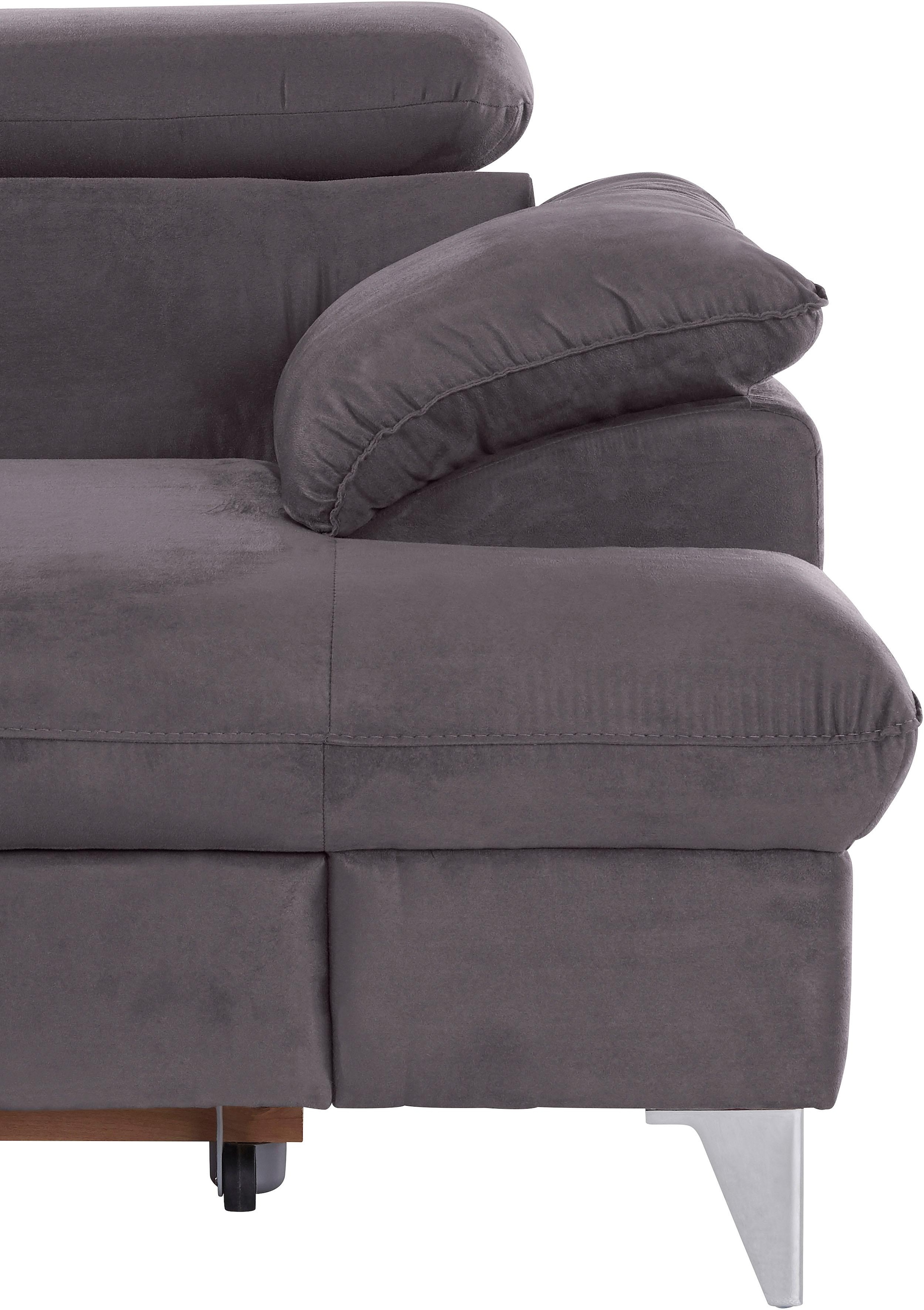COTTA Ecksofa »Caluso L-Form«, mit Kopfteilverstellung, wahlweise mit Bettfunktion & Bettkasten
