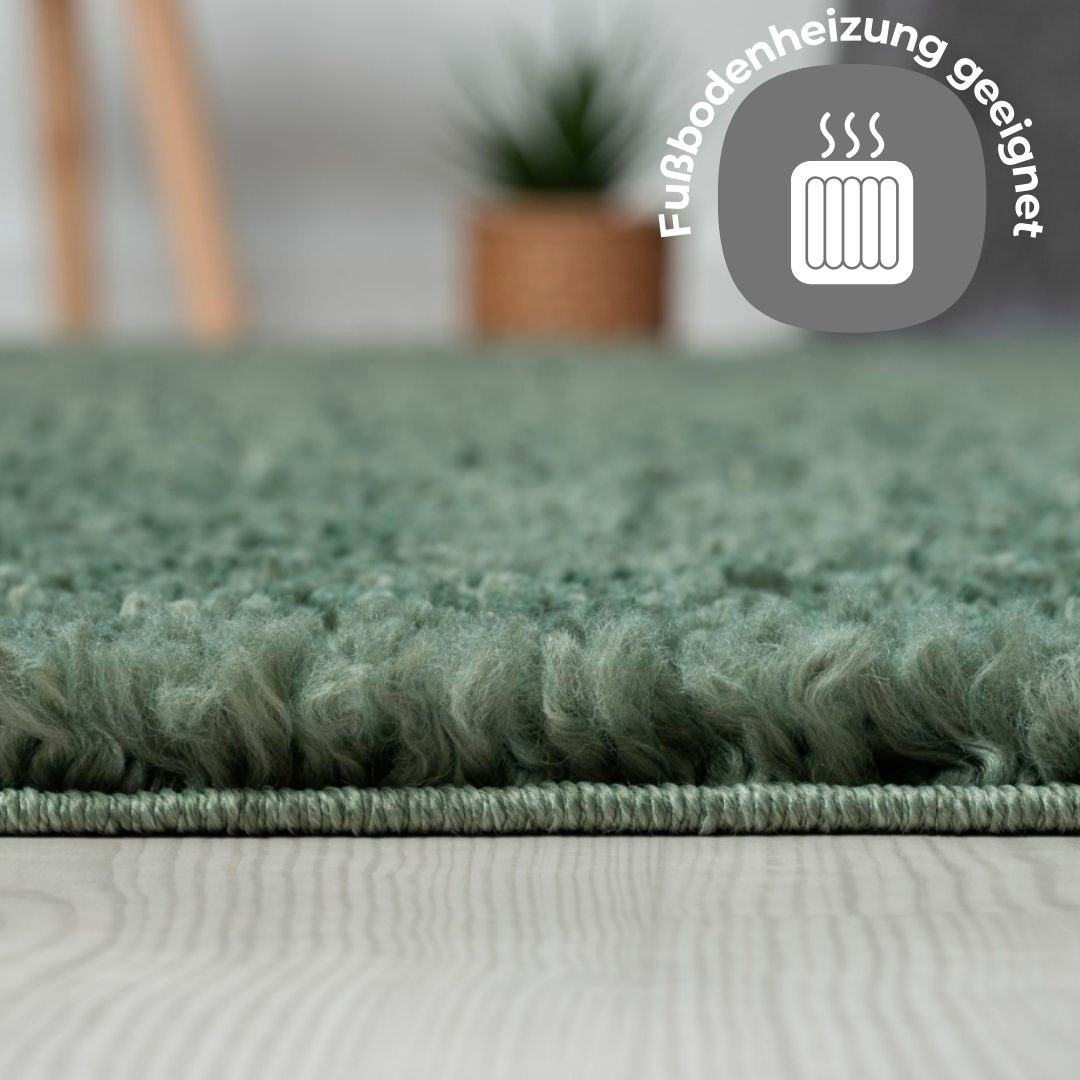 my home Hochflor-Teppich »Banji«, rund, 37 mm Höhe, Uni Farben, weich und flauschig, auch als rechteckig erhältlich