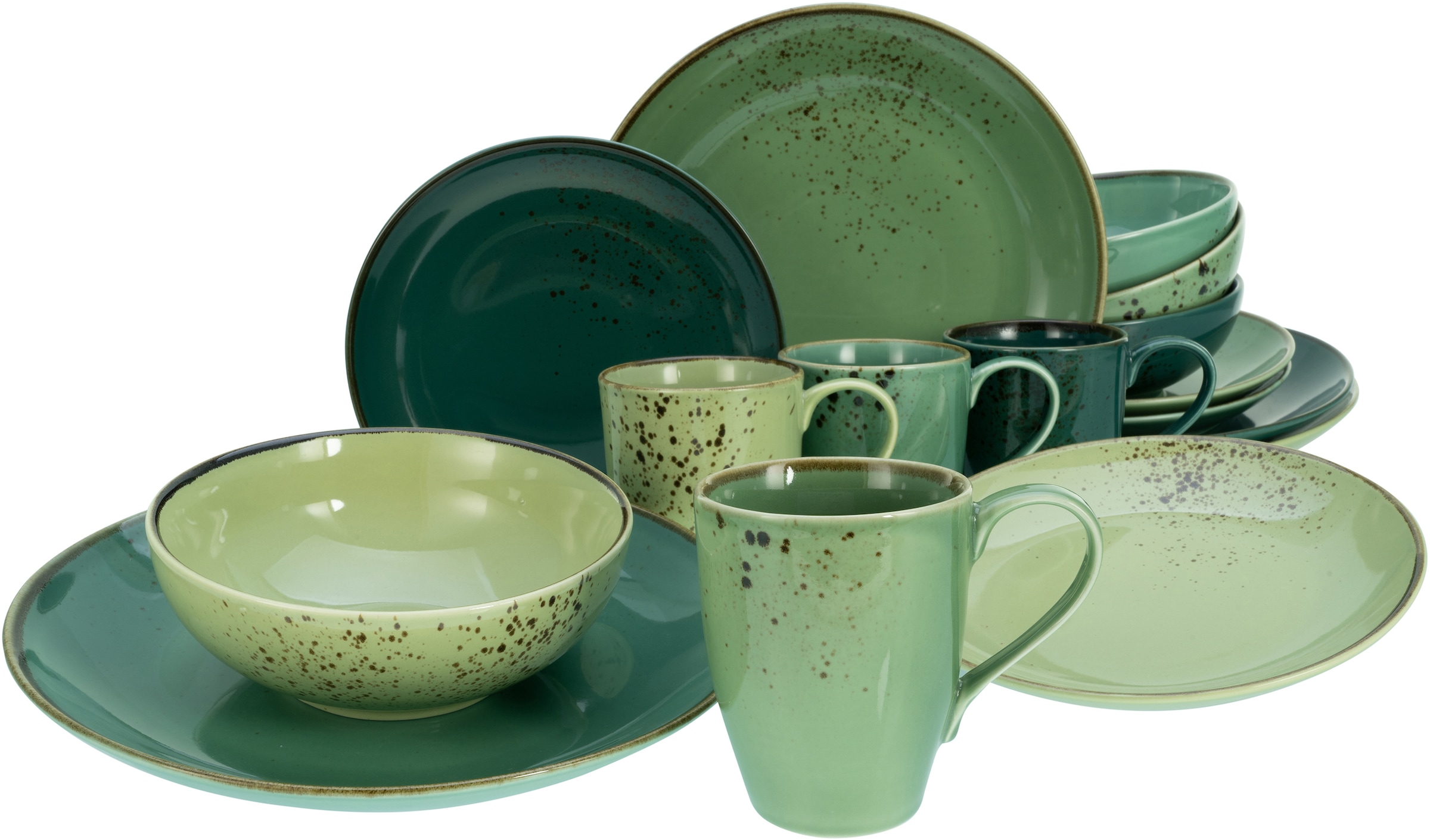 CreaTable Kombiservice »Geschirr-Set NATURE COLLECTION«, (Set, 16 tlg., Kaf günstig online kaufen