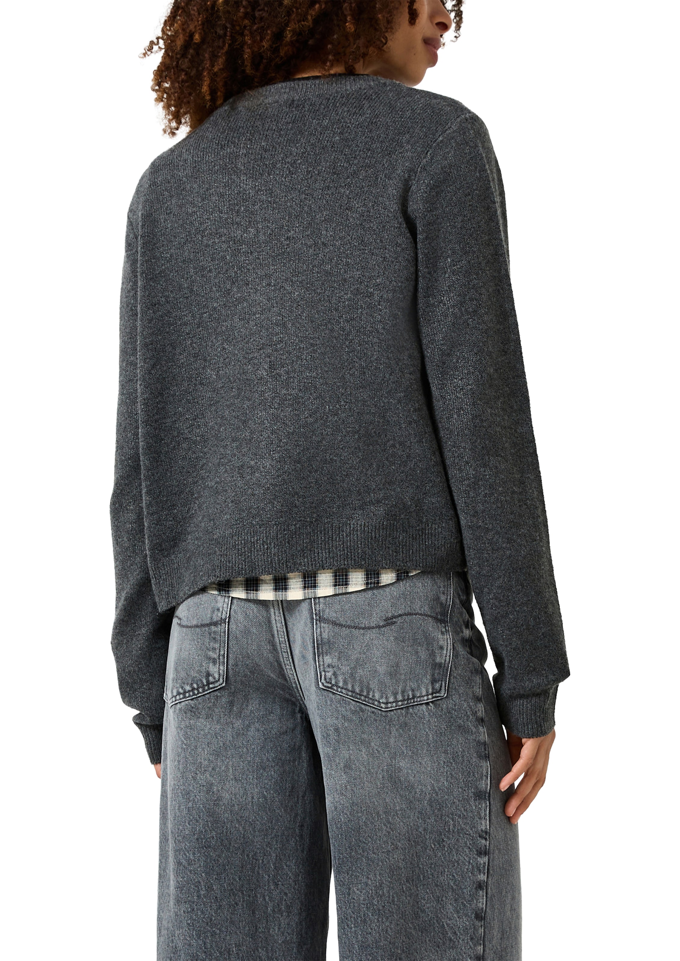 QS Cardigan Strickjacke mit Rundhals und Knopfleiste