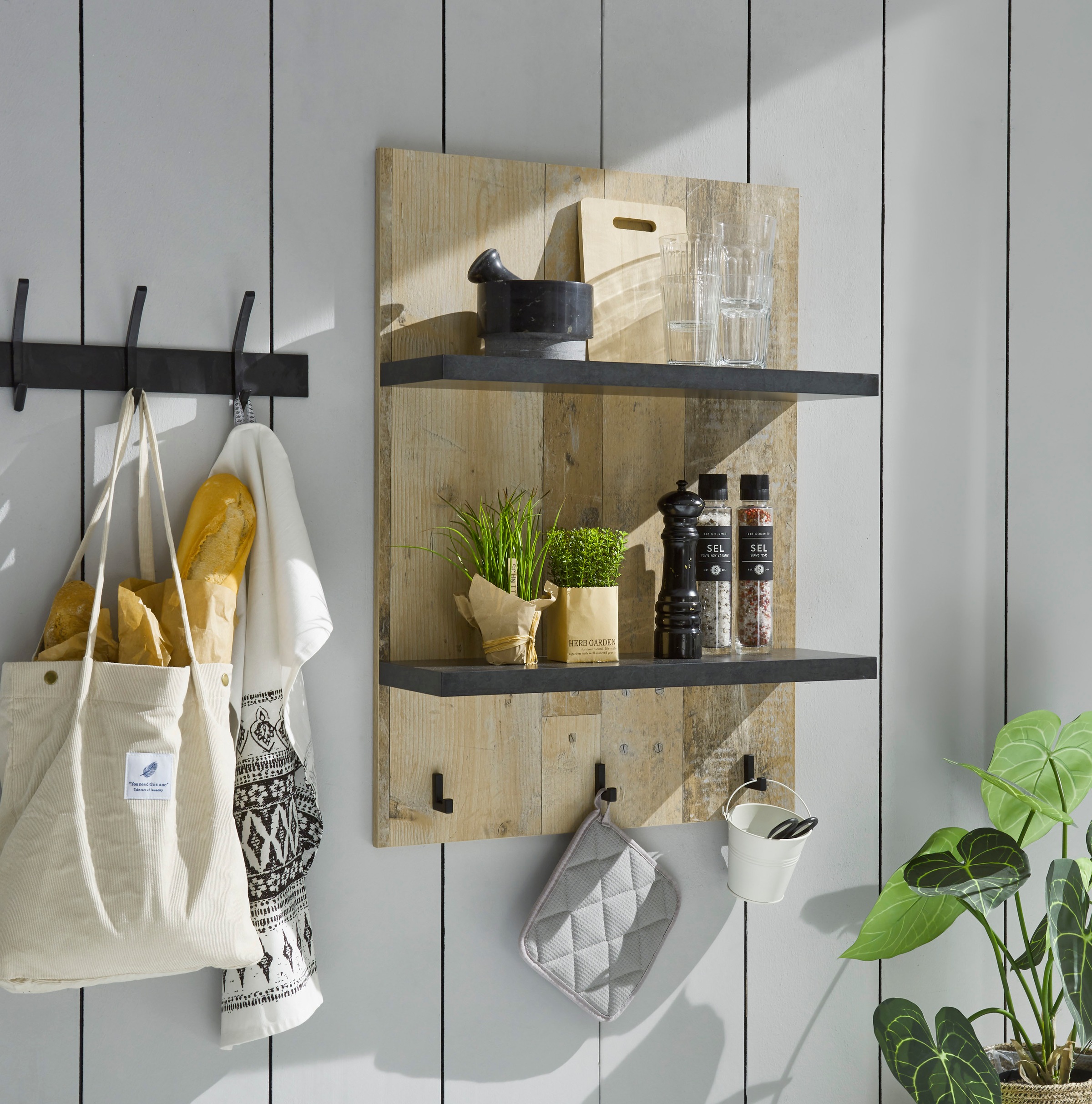 Home affaire Wandregal »Sherwood«, Breite 60 cm, in modernem Holz Dekor, 28 günstig online kaufen