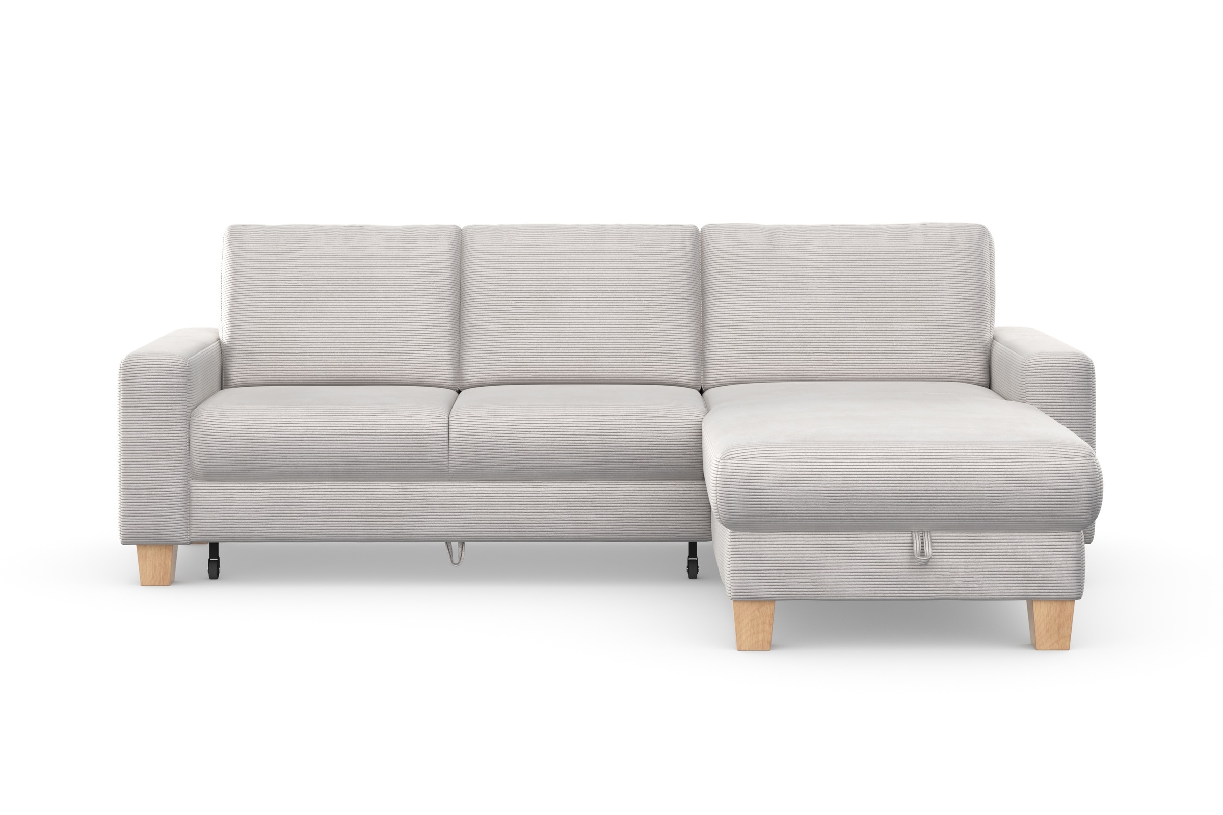 Home affaire Ecksofa »Summer L-Form«, mit Recamiere, mit oder ohne Bettfunktion und Bettkasten, Cord-Bezug