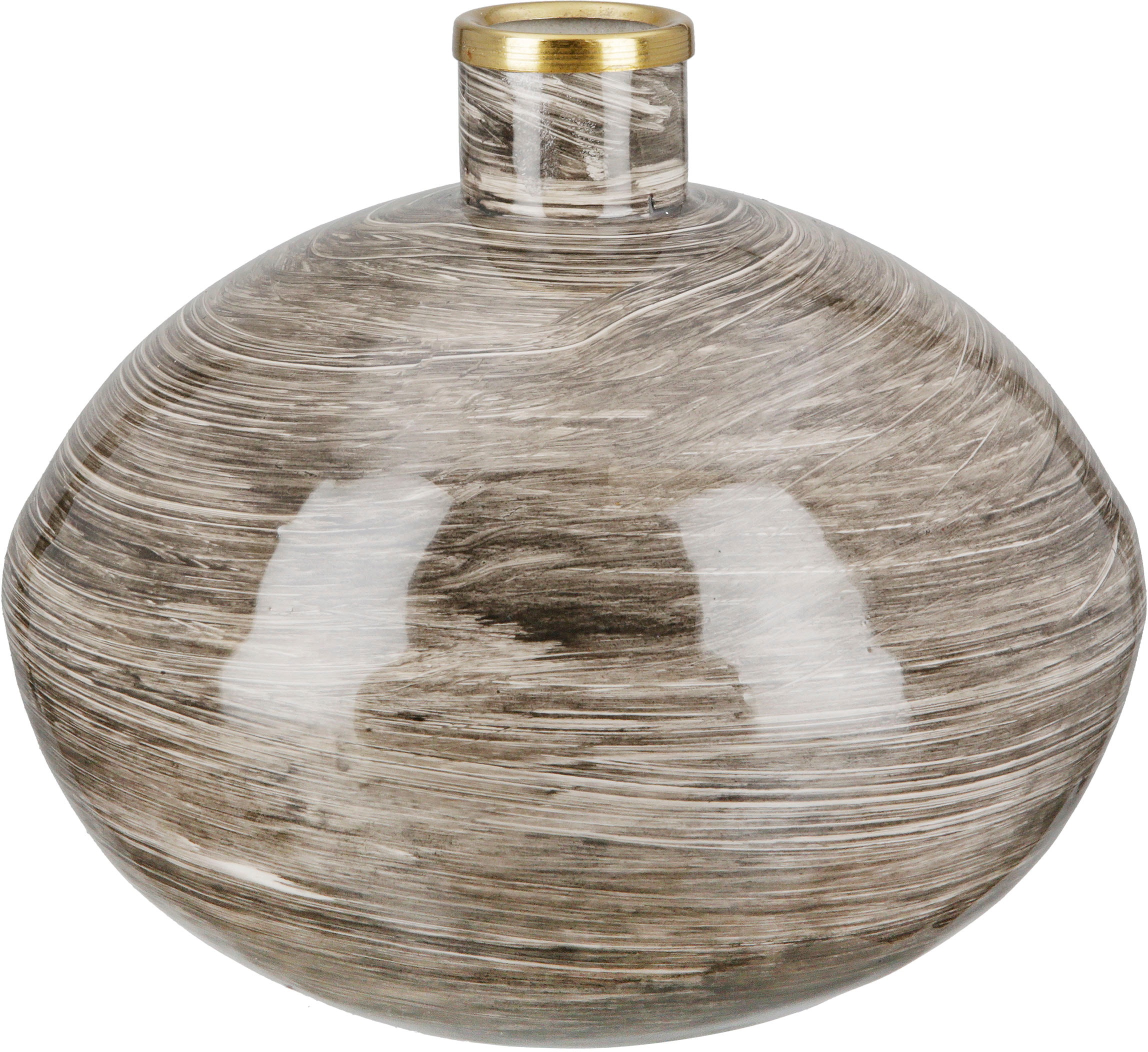 Tischvase »Stripes«, (1 St.), Vase aus Metall, bauchig