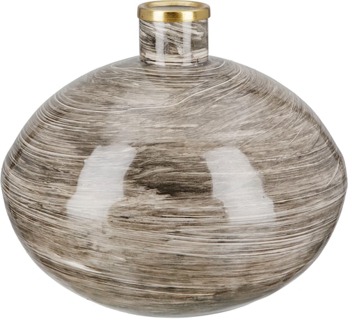 GILDE Tischvase »Stripes«, (1 St.), Vase aus Metall, bauchig günstig online kaufen