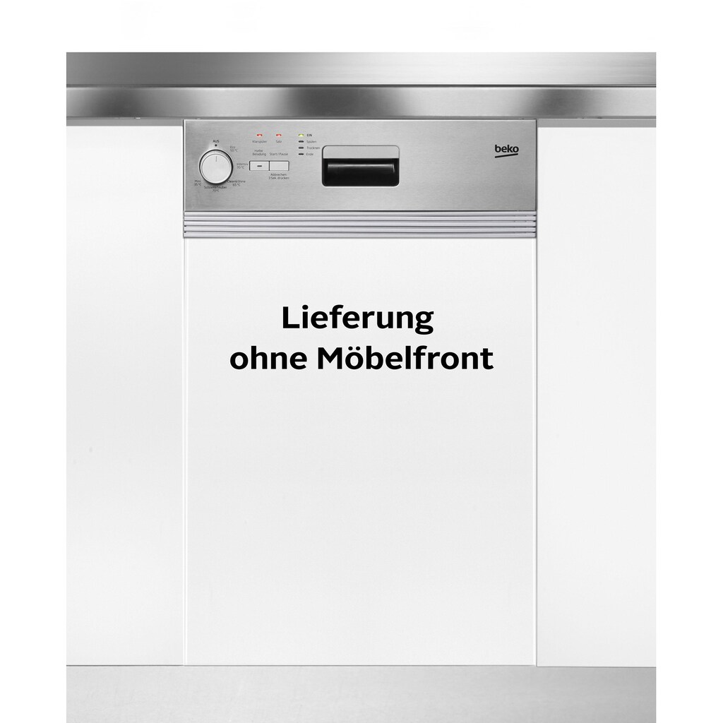 BEKO teilintegrierbarer Geschirrspüler »DSS05011X«, DSS05011X, 10 Maßgedecke, mit Kontrollanzeige