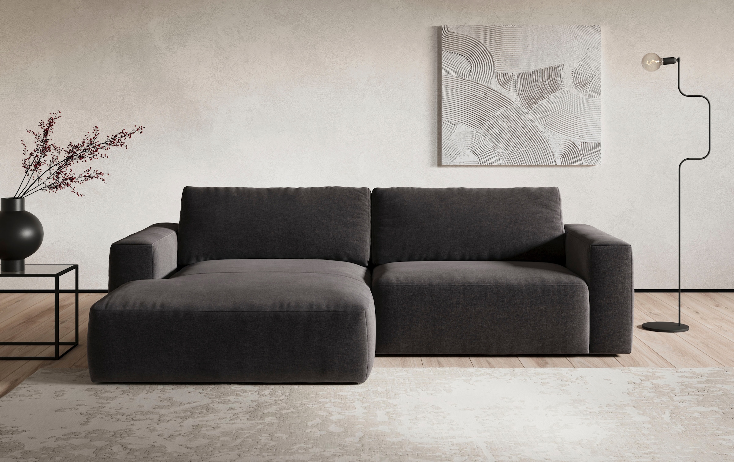 COTTA Ecksofa »Lasso L-Form, XL-Sofa«, mit breiter Recamiere im trendigen C günstig online kaufen