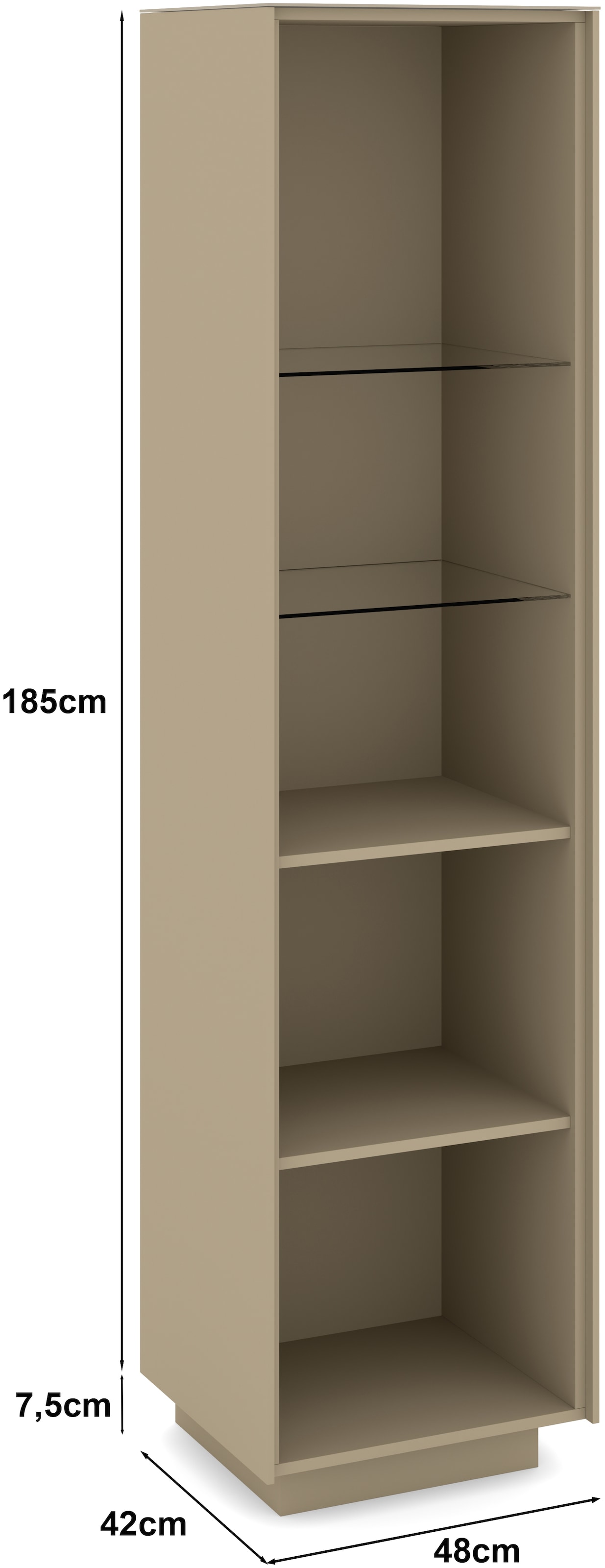 set one by Musterring Standvitrine »Reno« 1 Stk. tlg. Mit Sockel in diversen Farben, 193 cm Höhe & Farbauswahl