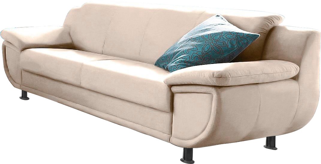 TRENDMANUFAKTUR 3-Sitzer »Rondo, Breite 207 cm, breite Armlehnen, Füße schwarz«, Big-Sofa wahlweise mit Federkern, in verschiedenen Bezügen bestellbar