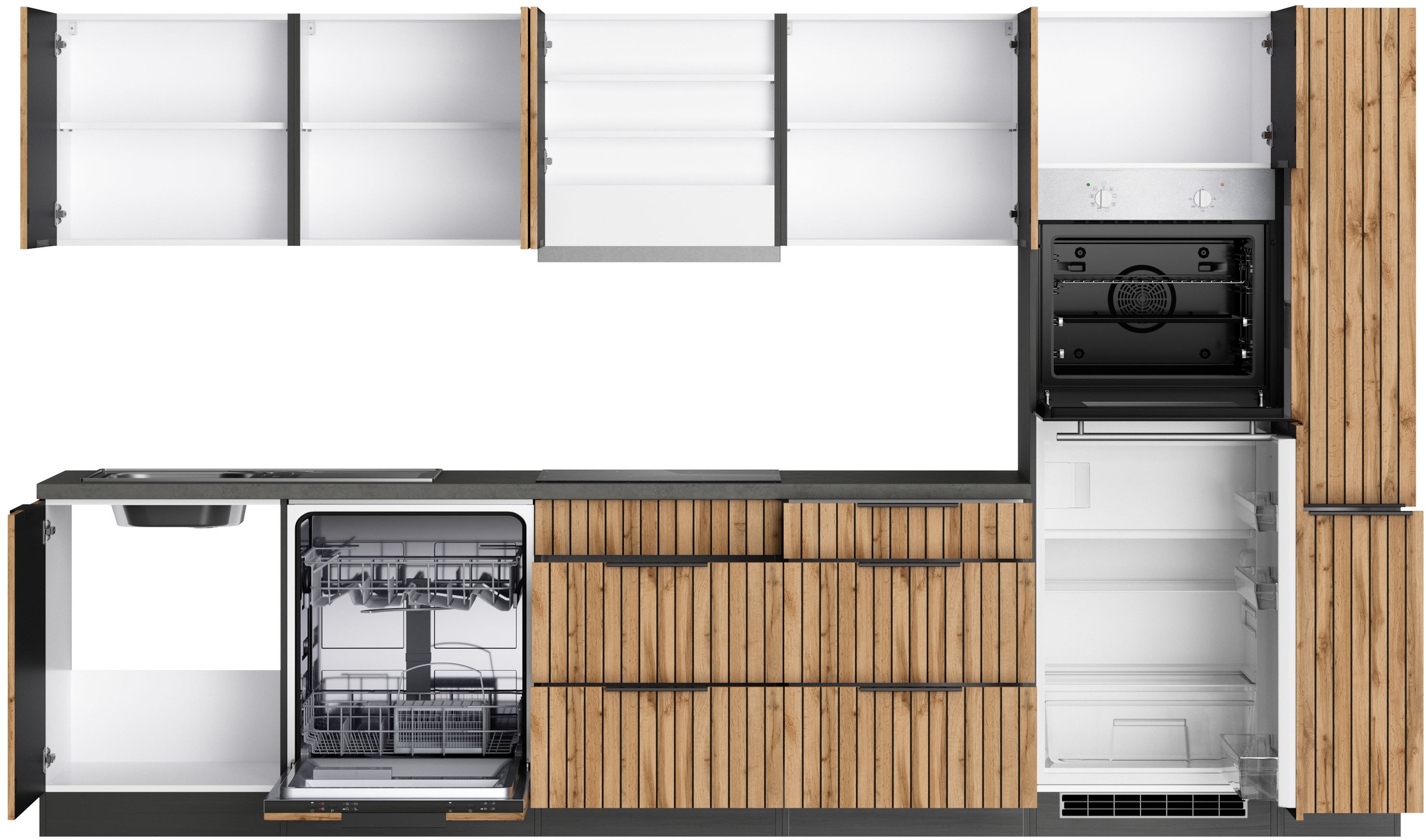 KOCHSTATION Küchenzeile »KS-Lagos, wahlweise mit E-Geräten, Spüle edelstahl günstig online kaufen