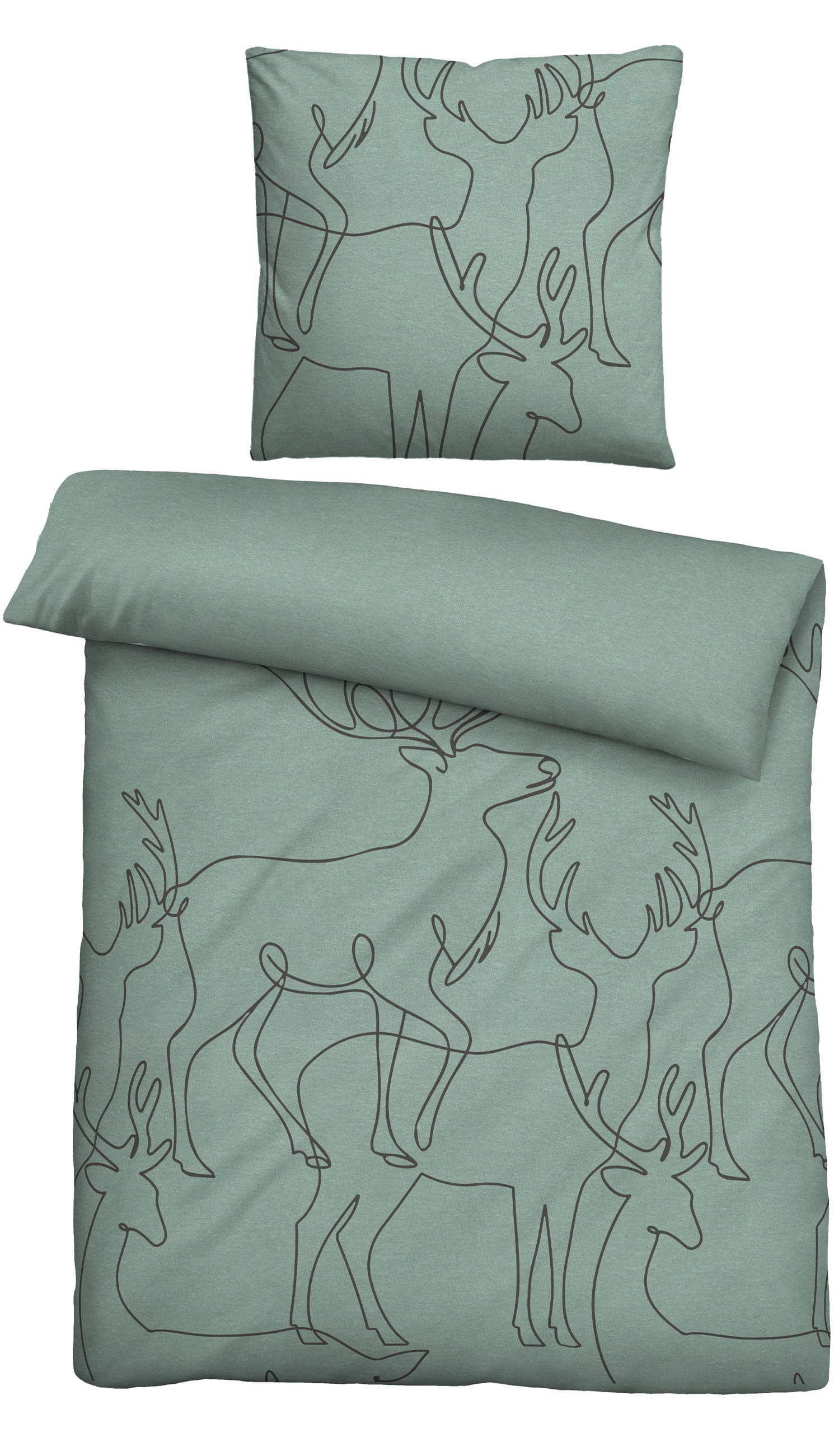 Biberna Bettwäsche »0840517«, kuschelig warm, samtweich, Melange, 100% Baumwolle, made in Germany