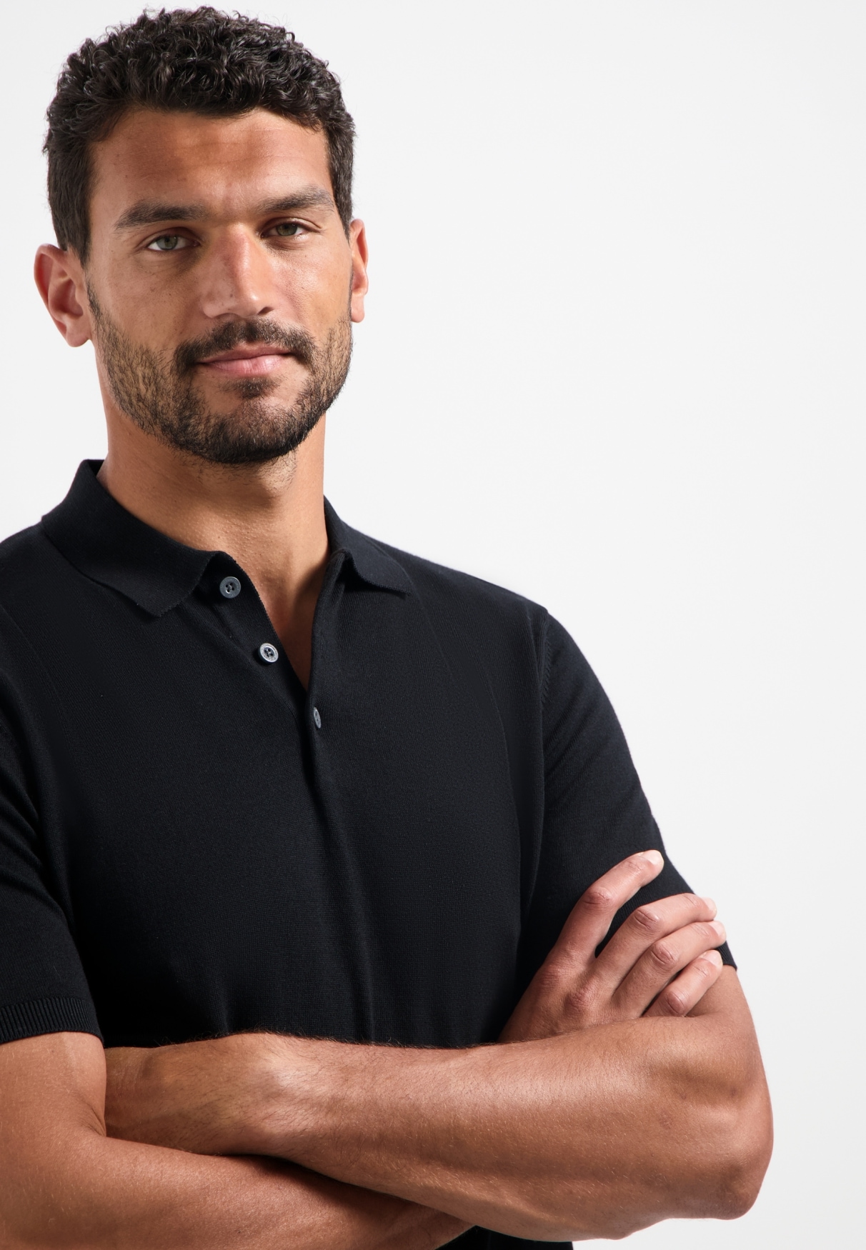 NO EXCESS T-Shirt »No Excess Gestricktes Poloshirt«