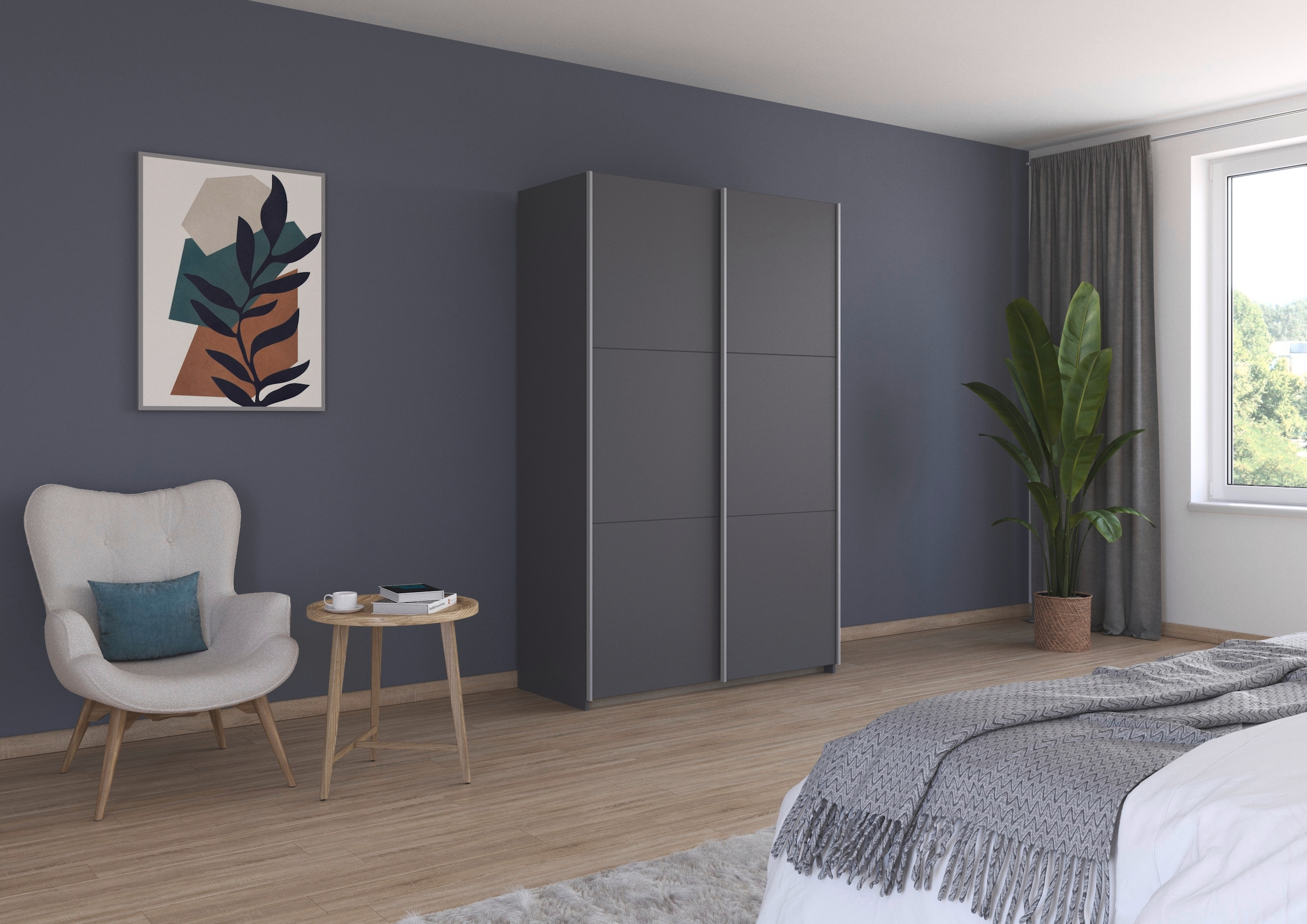 rauch Schwebetürenschrank »Kleiderschrank Drehtürenschrank Schrank Garderobe KRONACH TOPSELLER« in 3 Ausstattungen BASIC/CLASSIC/PREMIUM, Breiten 131/175/218/261 cm,  optional ohne, mit 1 oder 2 Spiegel, viel Stauraum MADE IN GERMANY