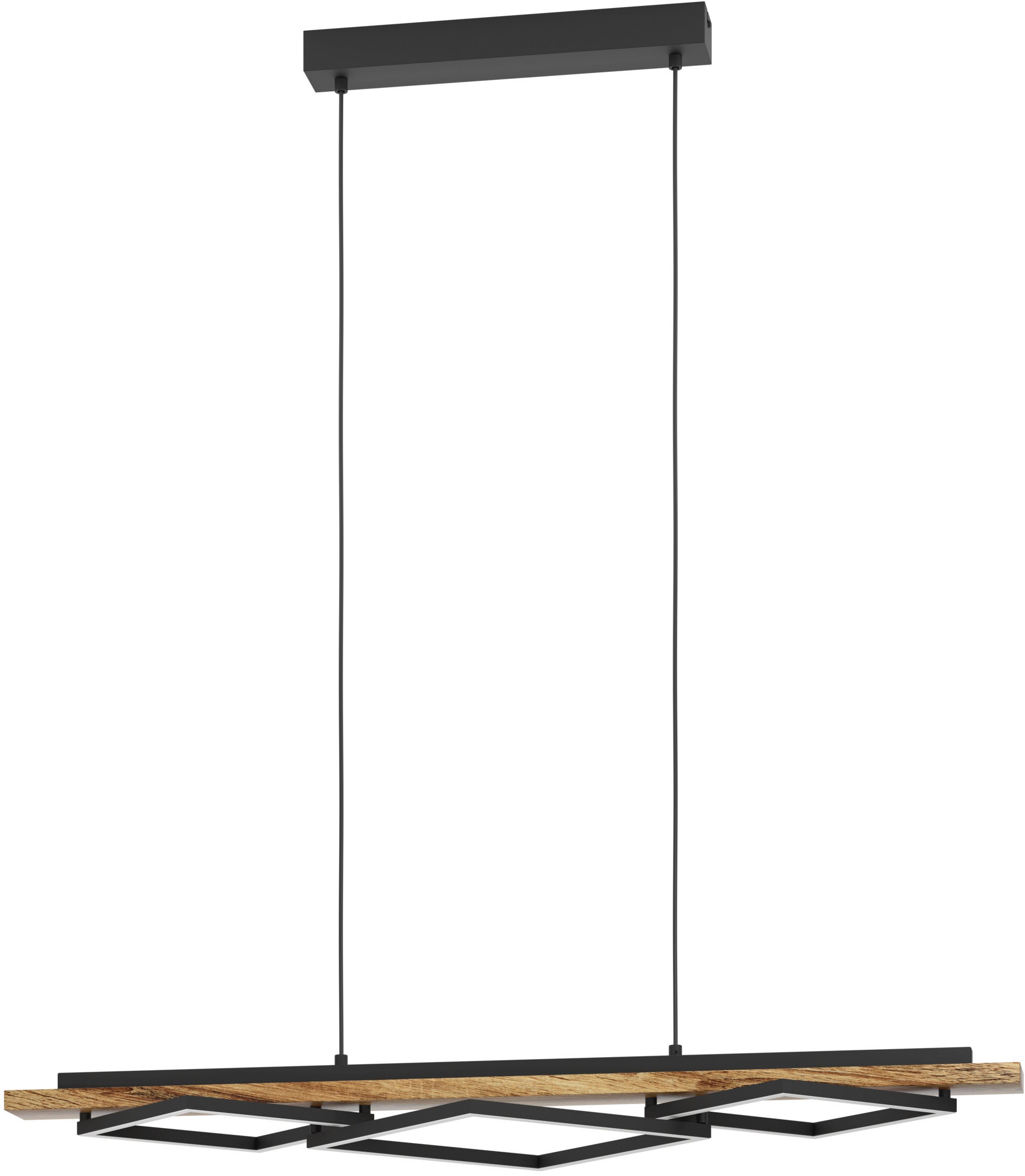 EGLO Hängeleuchte »BOYAL Pendellampe - Stahl, Holz - LED;LED - 2X13W;1X16W günstig online kaufen