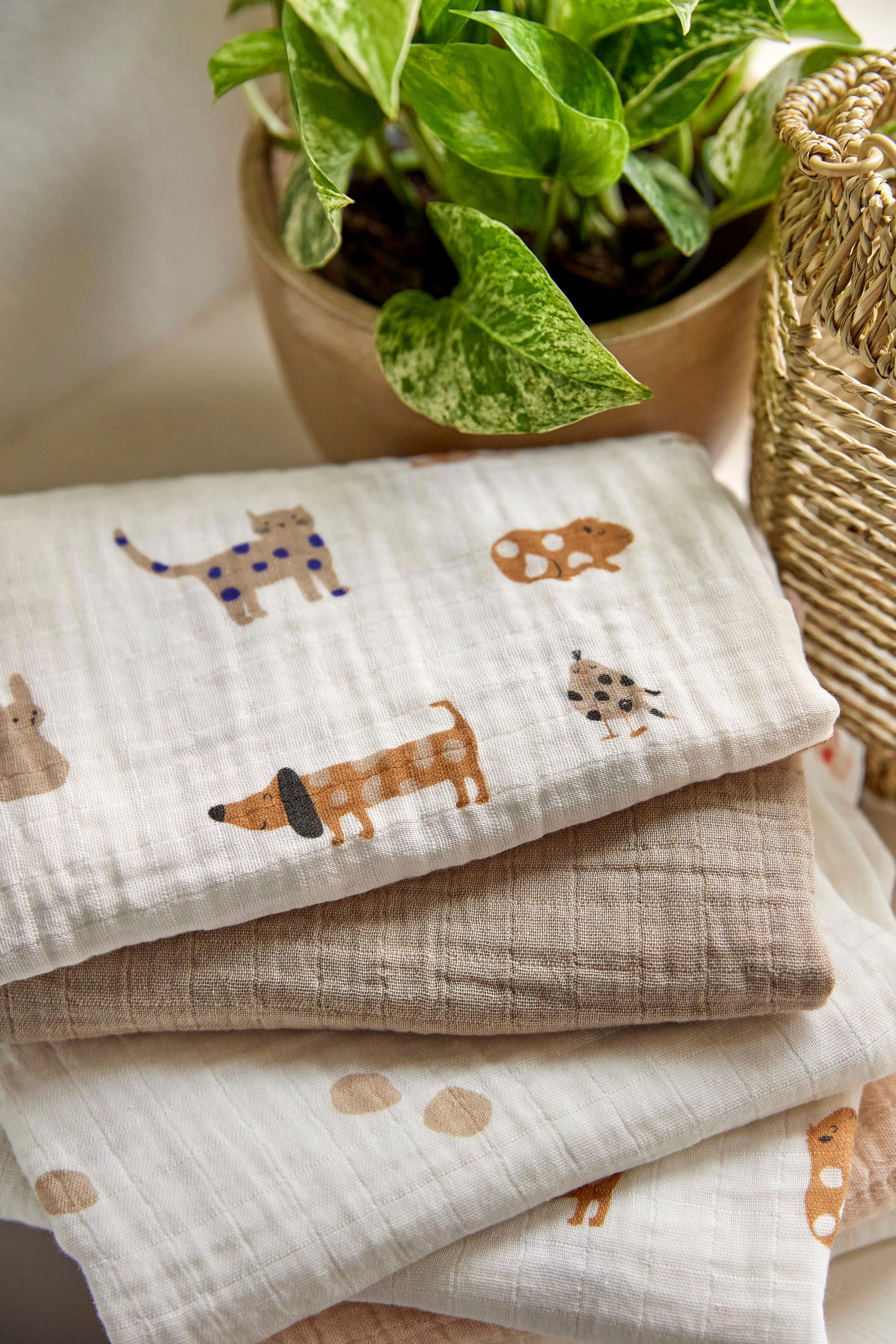 LÄSSIG Stoffwindeln »Little Mateys, Einschlag- und Mulltuchset L, Royal Blue« Set, 3 Stk. tlg.