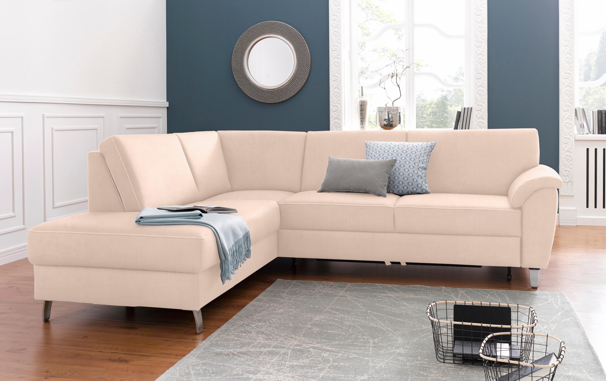 sit&more Ecksofa »Texel L-Form«, mit Federkern, wahlweise mit Bettfunktion günstig online kaufen