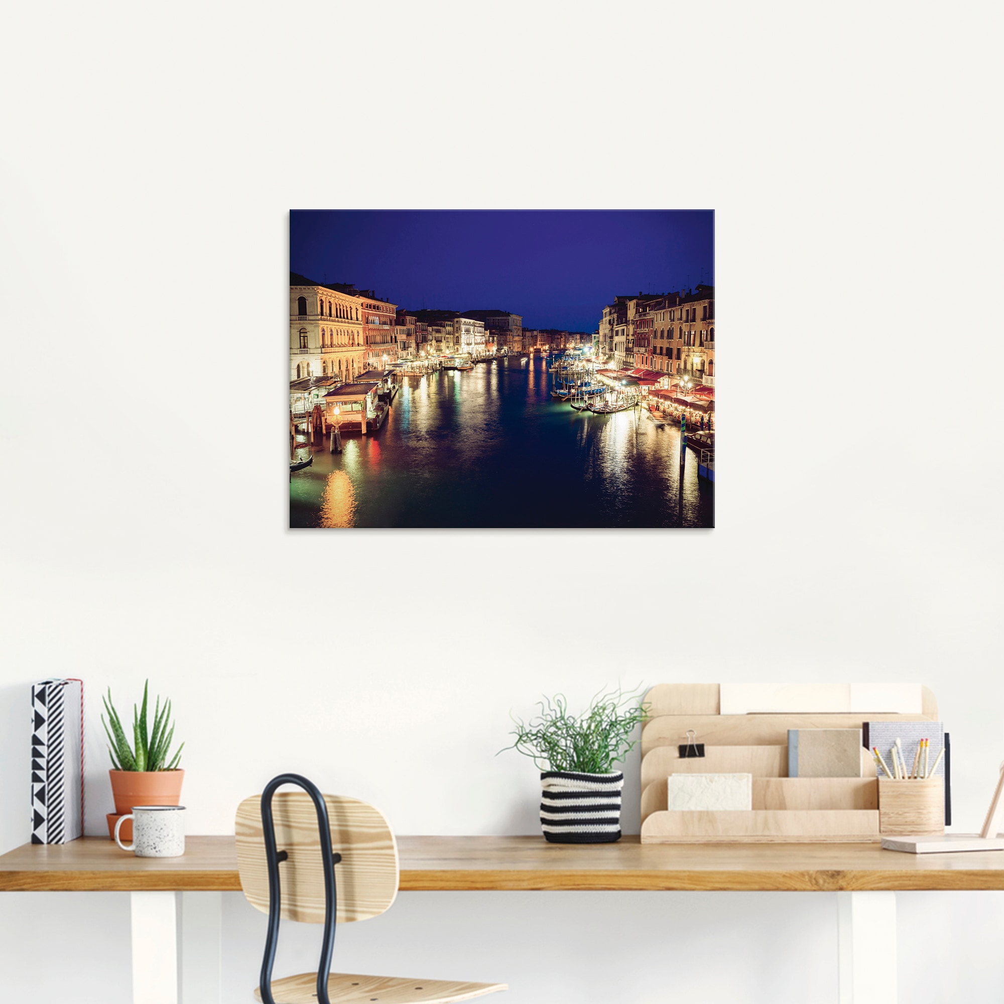 Artland Glasbild »Venedig bei Nacht«, Italien, (1 St.), in verschiedenen Gr günstig online kaufen