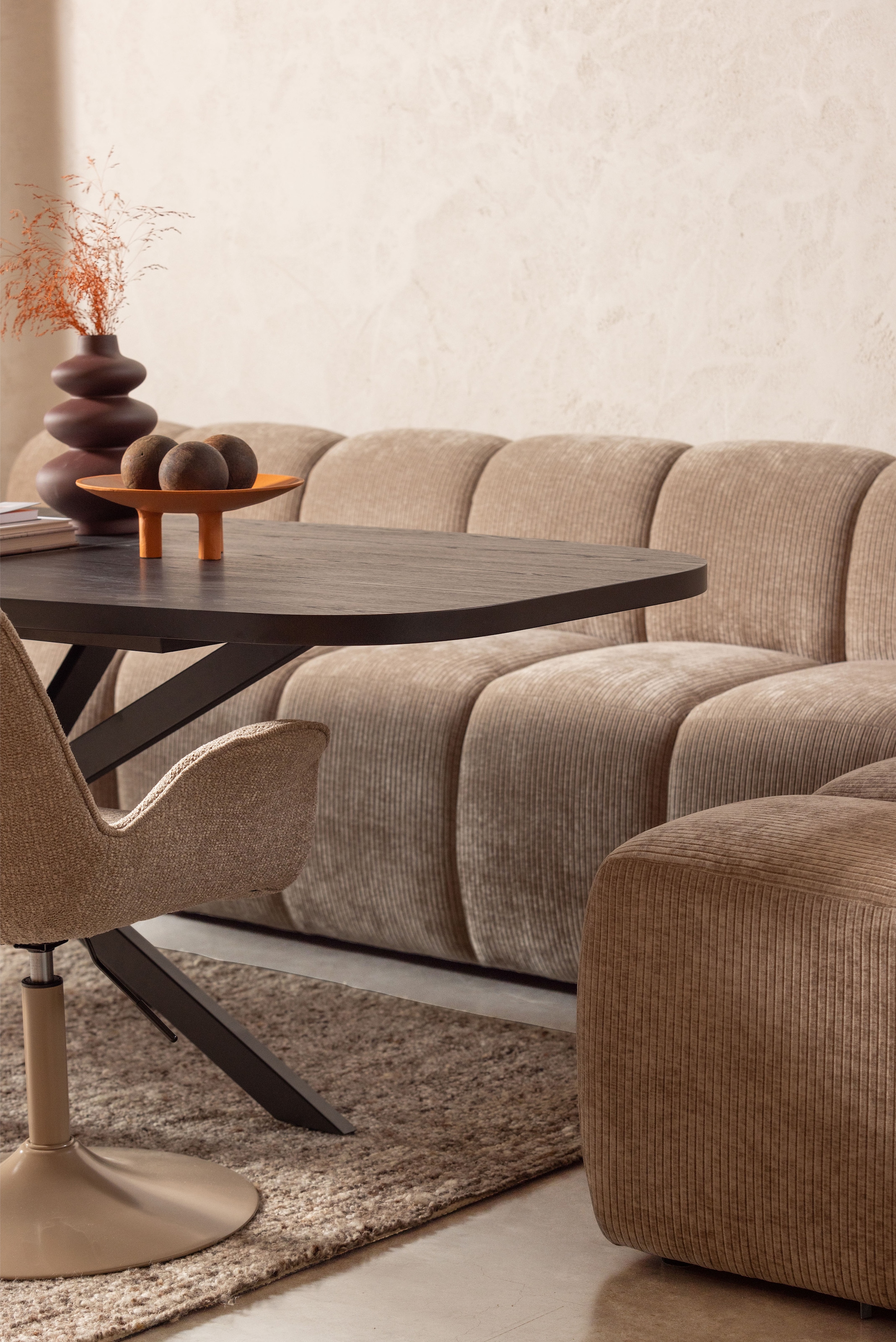 WOOOD Sofa-Eckelement »Mojo mit Rückenlehne und Jacquard-Rippenbezug B 83 x T 83 x H 83 cm« Ausgezeichnete Verschleißfestigkeit, Tragkraft 120 kg, kombinierbar