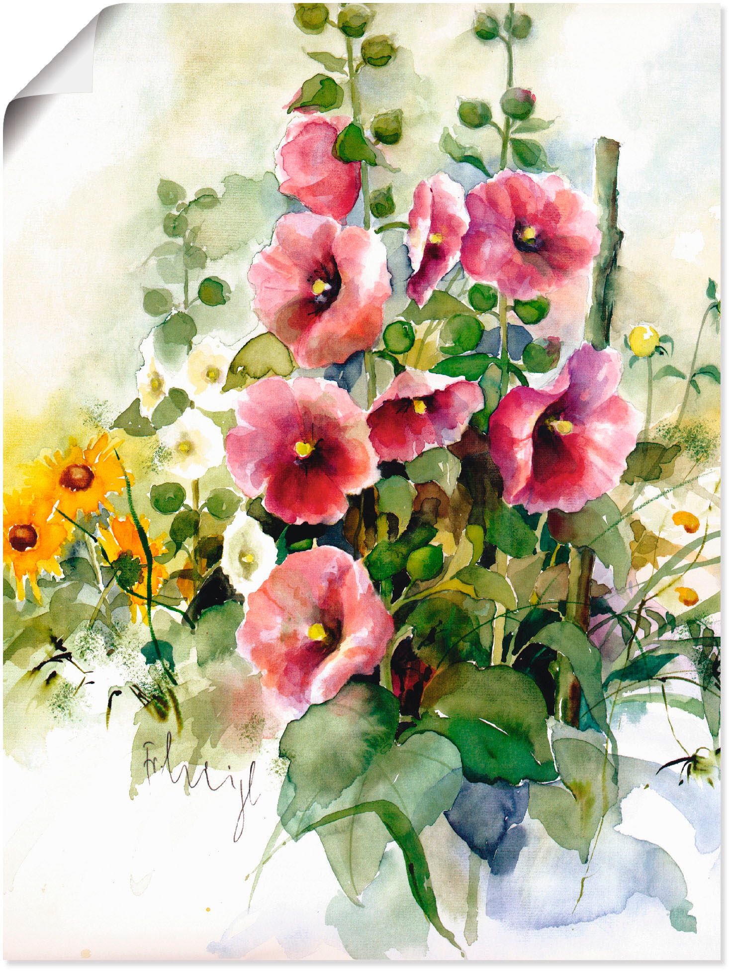 in Zusammenstellung I«, Artland Blumen, bestellen Poster Leinwandbild, Größen Wandaufkleber St.), auf (1 »Blumen als versch. Wandbild Rechnung oder