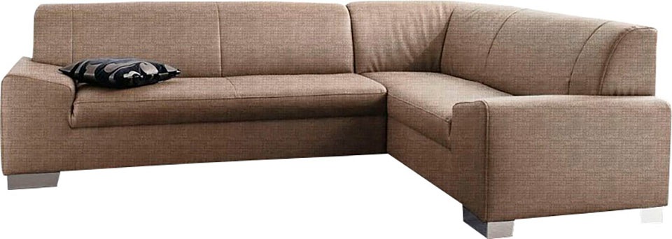 DOMO collection Ecksofa »Alisson, zeitlose Optik, flache Armlehnen, L-Form« günstig online kaufen