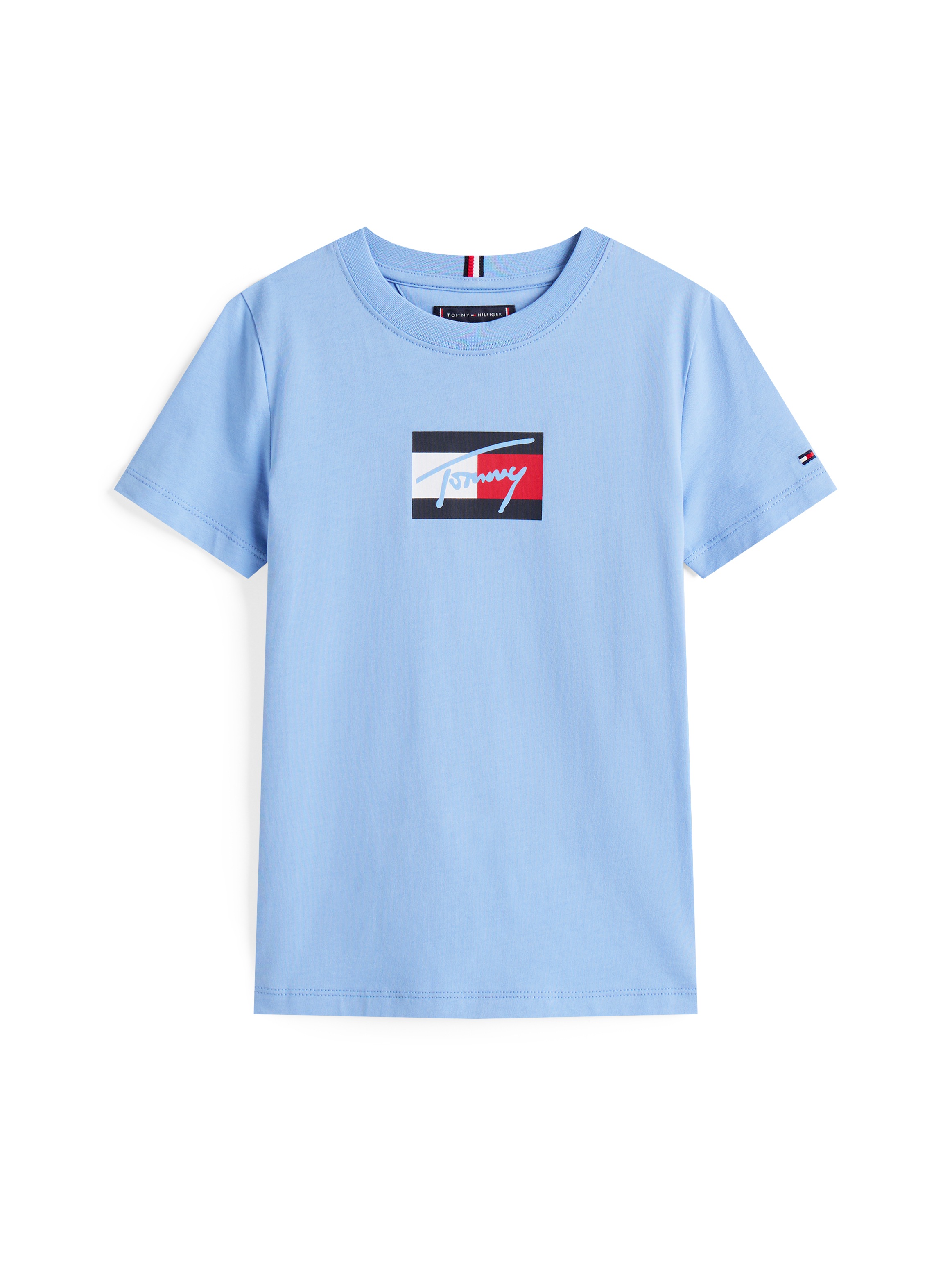 Tommy Hilfiger T-Shirt »TOMMY SCRIPT FLAG PRINT TEE SS«, für Kinder bis 16 Jahre, mit Logo-Print