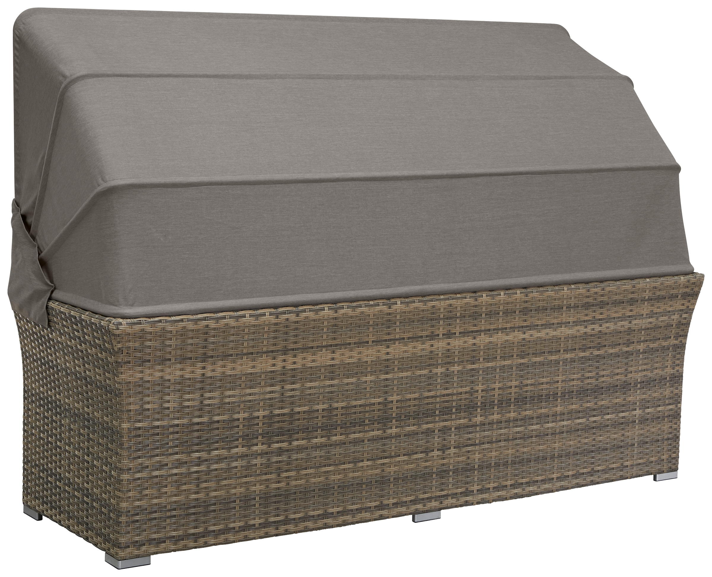 KONIFERA Gartenlounge-Set »Hawaii Premium«, (Set, 19 tlg., 1x3erSofa, 2xSessel, 1xHocker, 1xBeistelltisch, 1xTisch 111x54x59cm), mit aufklappbarem Dach und zur Sonneninsel umbaubar, Aluminium