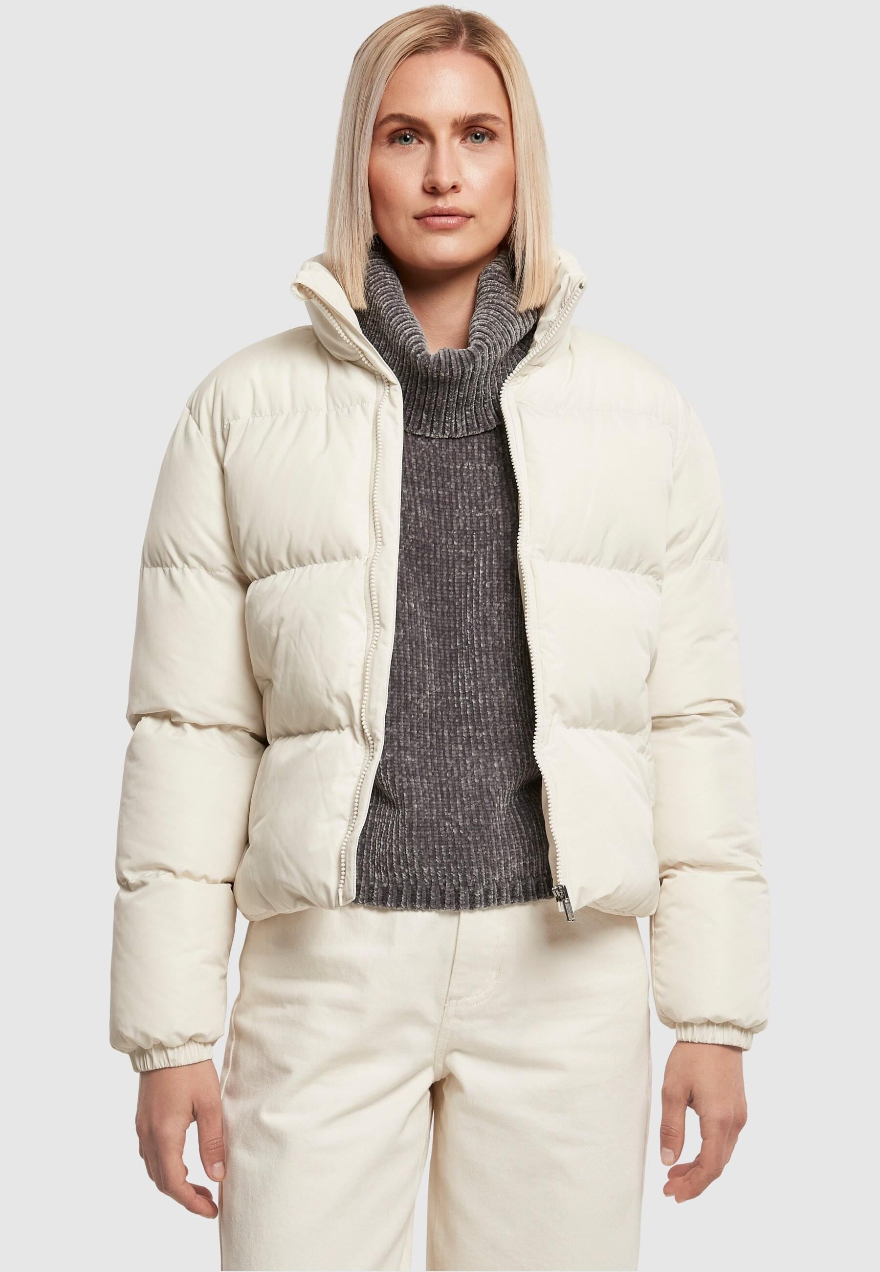 URBAN CLASSICS Winterjacke »Urban Classics Damen Ladies Short Peached Puffer Jacket« 1 Stk. tlg. ohne Kapuze