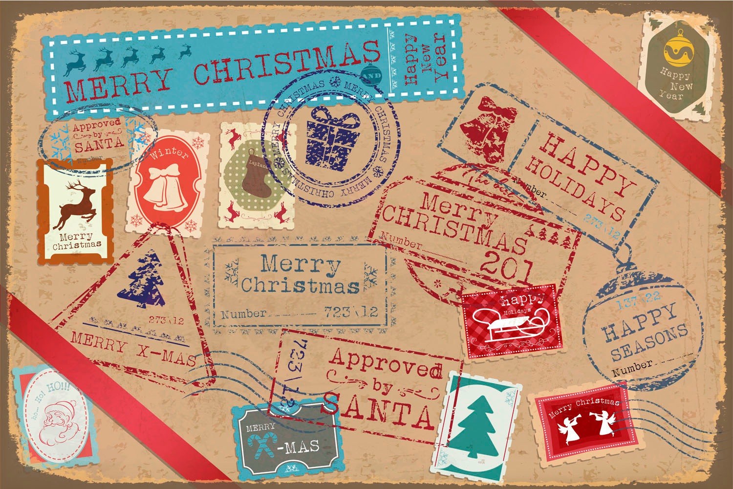 queence Metallbild »Christmas Card«, Schriftzüge-Schriftzug-Weihnachten, (1 St.), Stahlschilder