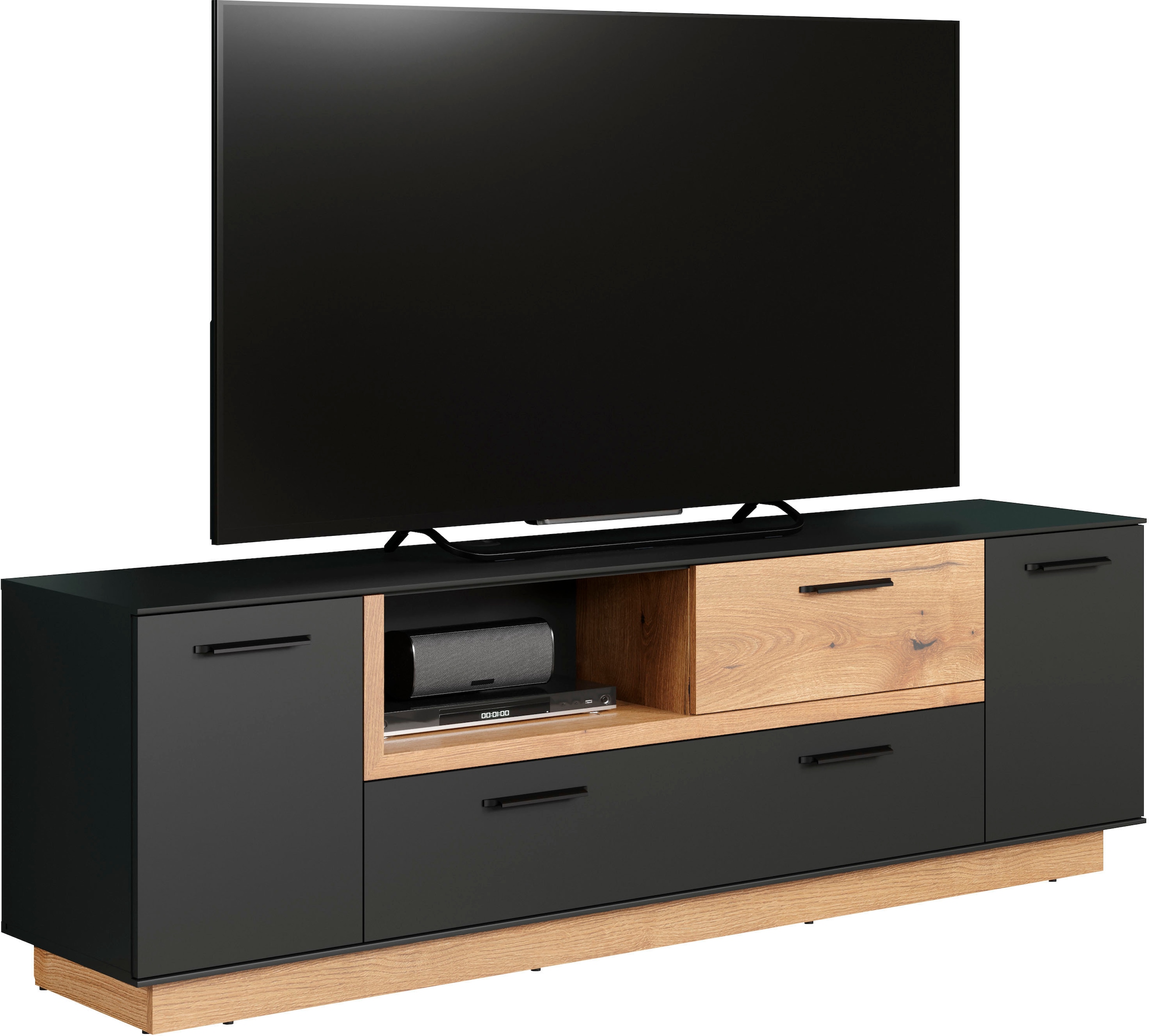 stehend Schrank, zweifarbiger INOSIGN breit, cm ca. St.), kaufen Eiche, online TV- »Premont«, (1 187 moderne TV-Bank