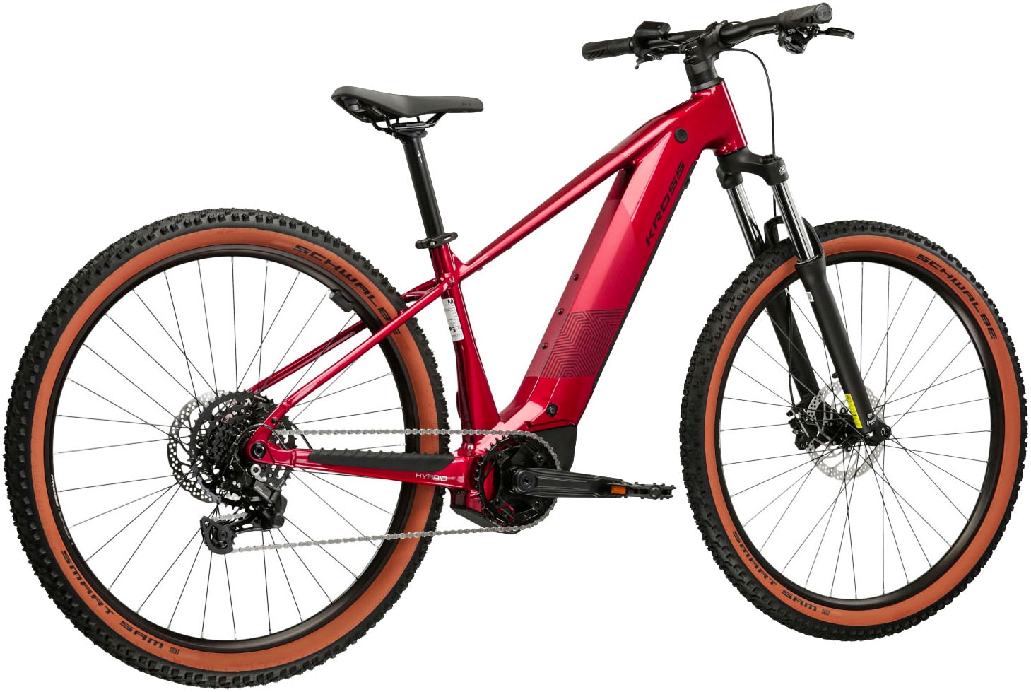 Kross »Influx Hybrid 2.0 16,7Ah / 600 Wh 29 Zoll rot 9 Gänge 2026« 9 Gang Shimano CUES U4000 Schaltwerk Kettenschaltung Mittelmotor 250 W BOSCH PERFORMANCE LINE PX Mittelmotor
