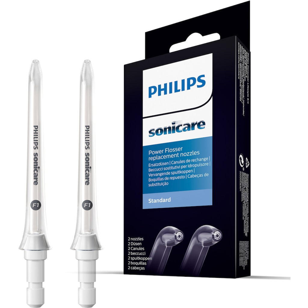 Philips Sonicare Mundduschen-Ersatzdüse »F1 Standard nozzle HX3042/00«, angewinkelte Form, kompatibel mit jeder Philips Sonicare Powerflosser