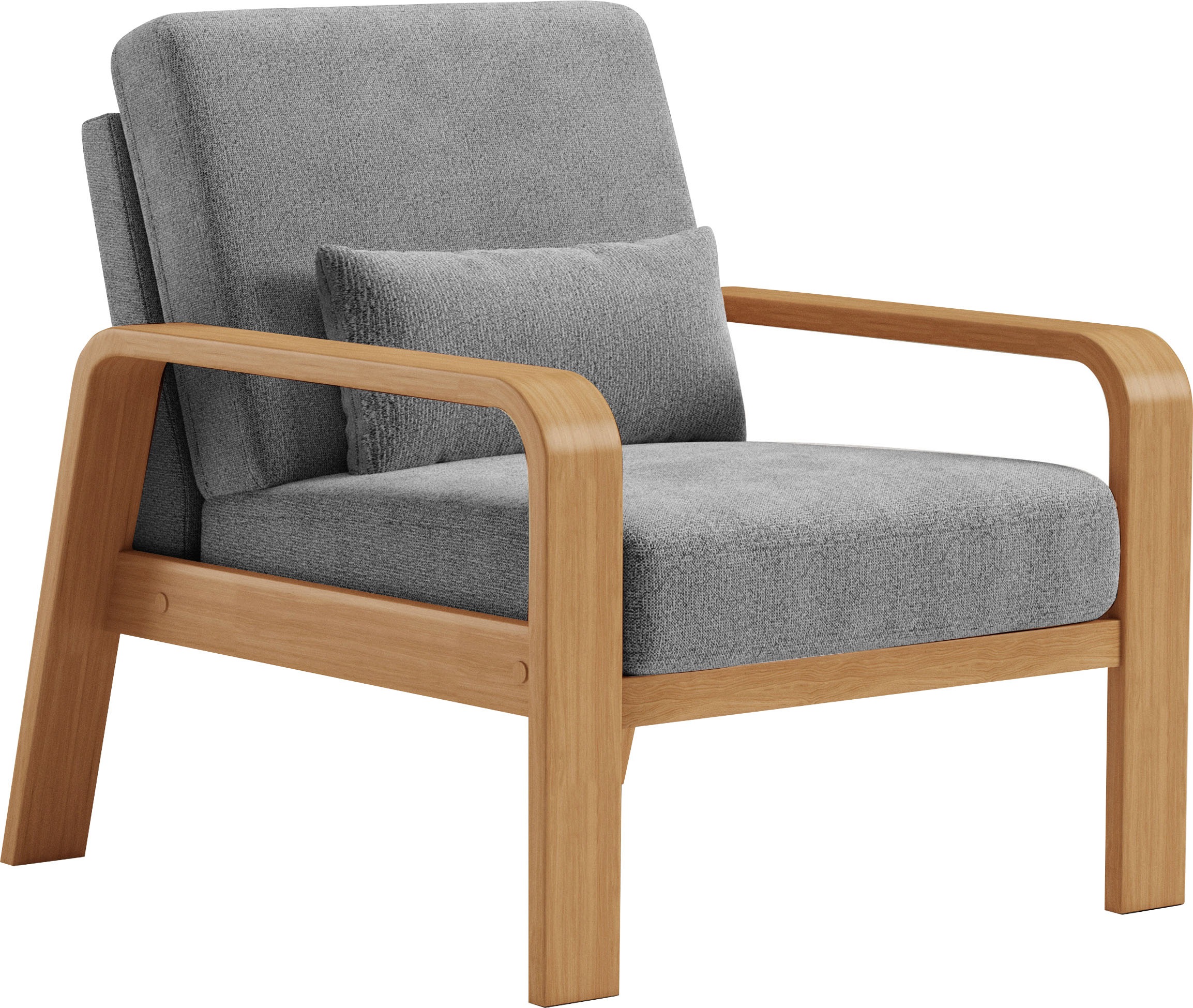 sit&more Sessel »Kolding«, Armlehnen aus eichefarbigem Buchenholz, verschiedene Bezüge und Farben