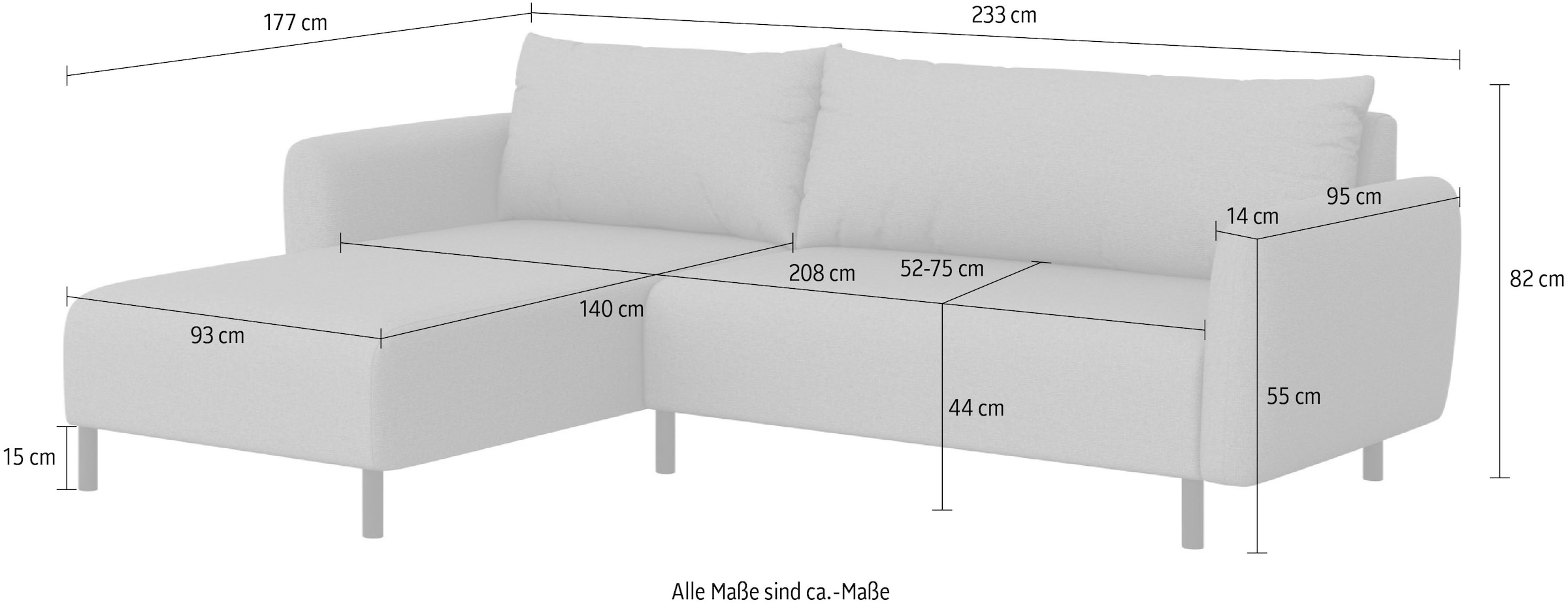 Home affaire Ecksofa »Glandine« L-Form