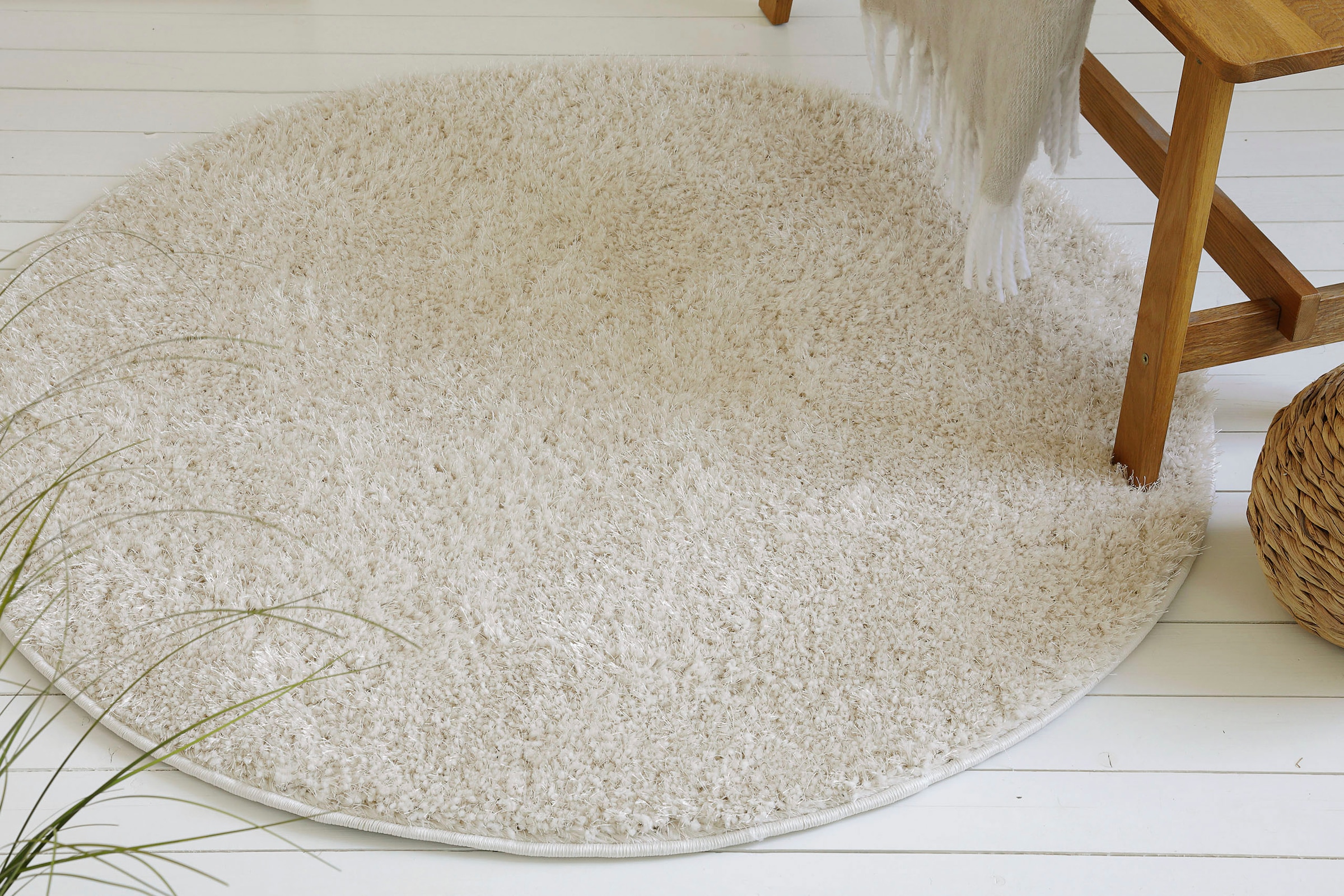 OTTO home Hochflor-Teppich »Nickolas«, rund, 30 mm Höhe, Langflor, Shaggy, günstig online kaufen