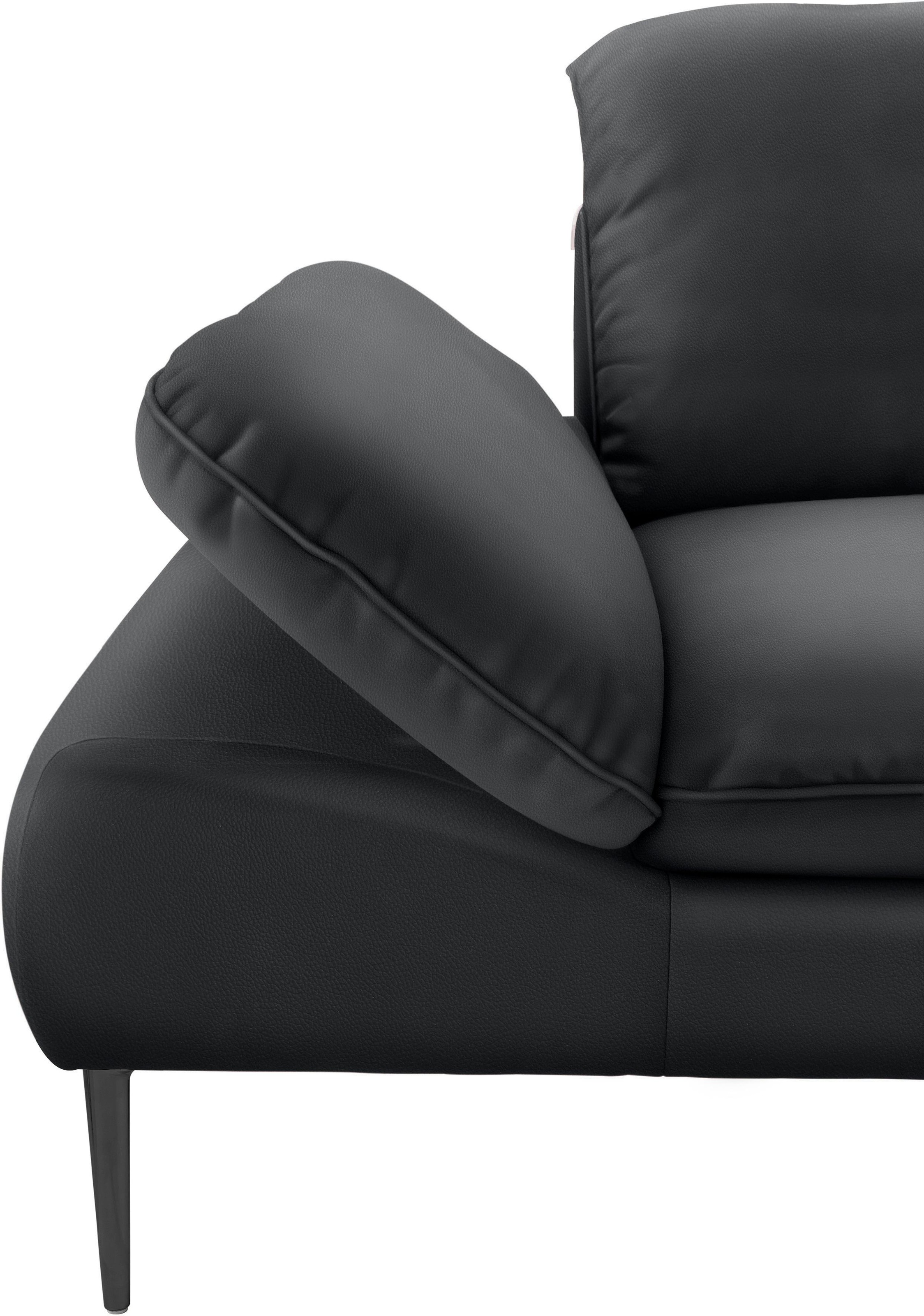 W.SCHILLIG Ecksofa »enjoy&MORE, Designsofa, bequem, zeitlos und elegant, L-Form«, Sitztiefenverstellung, Füße schwarz pulverbeschichtet, Breite 340 cm