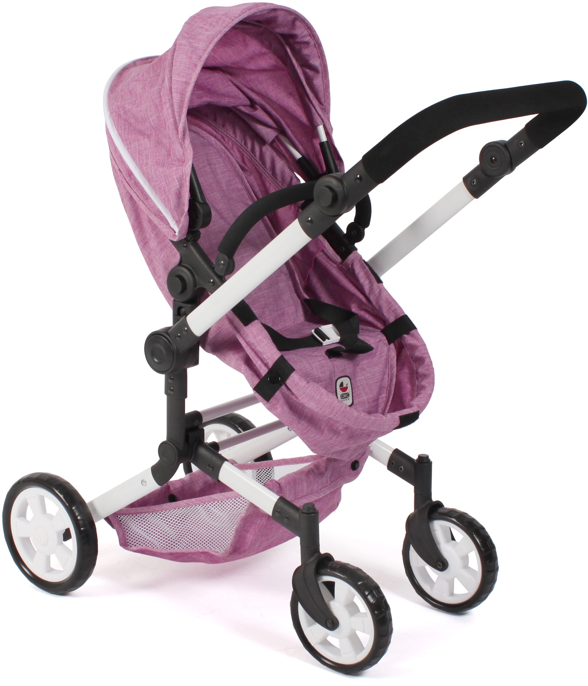 CHIC2000 Kombi-Puppenwagen »Linus, Jeans Pink«, (Set), mit Babywanne und Autositz